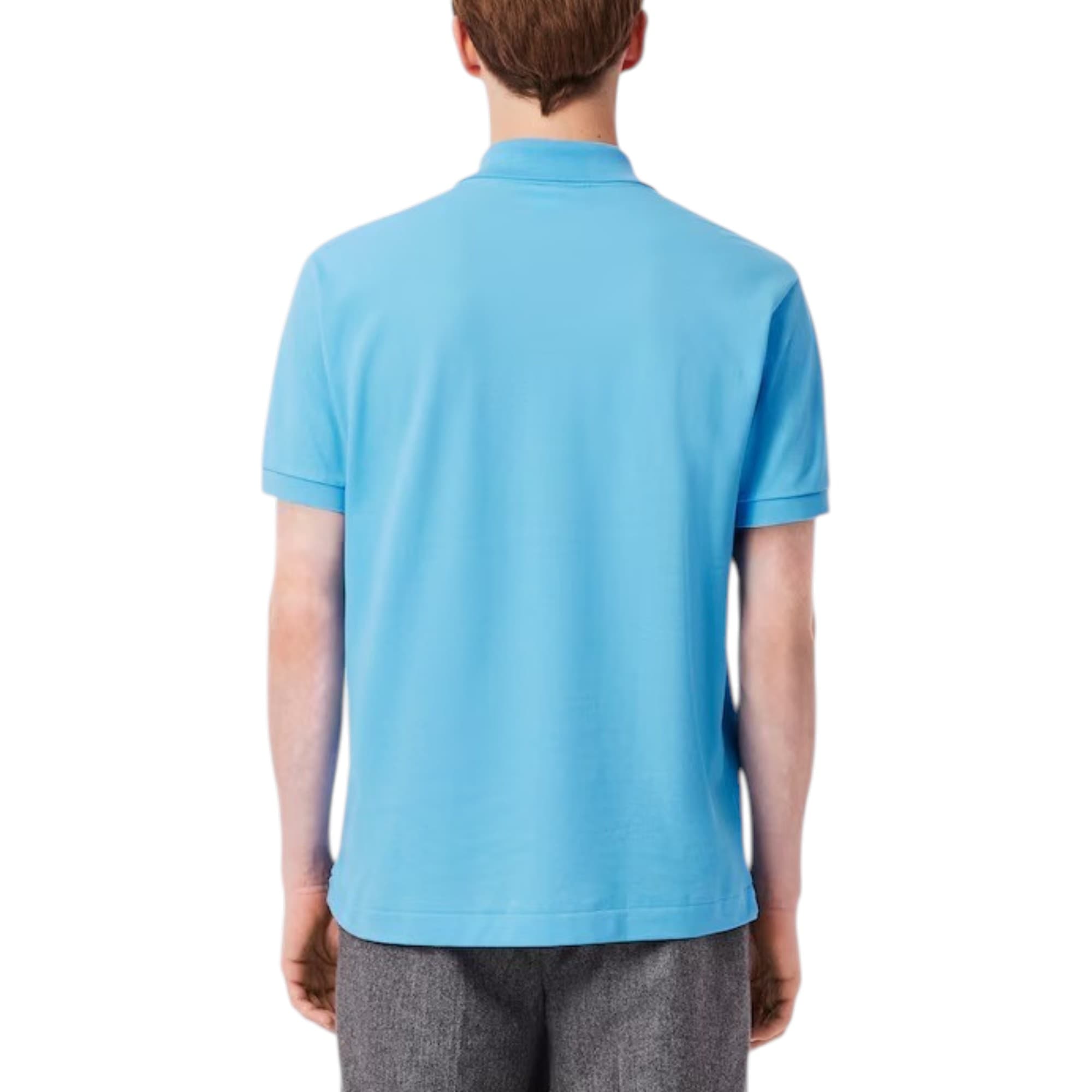 Lacoste L1212 men's polo shirt in celest blue with signature crocodile appliqué