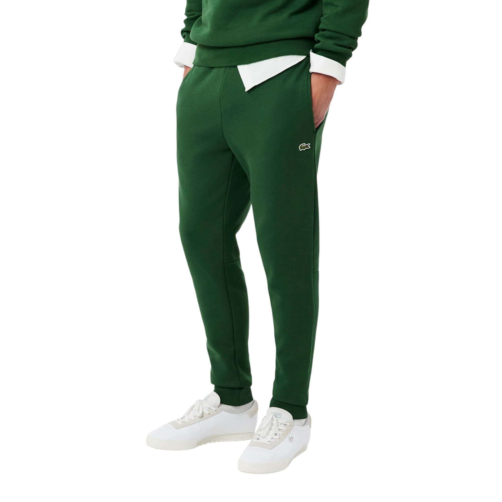 Lacoste XH9624 mens green joggers front view