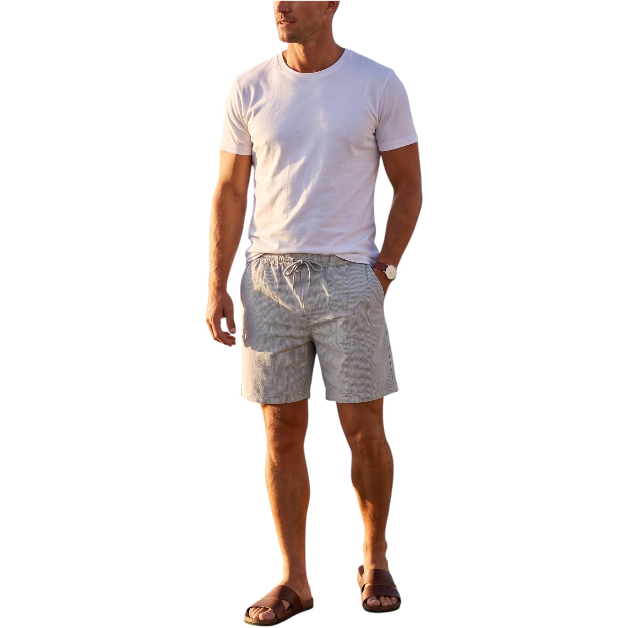 Lyle & Scott grey swim shorts front view with elasticated waist