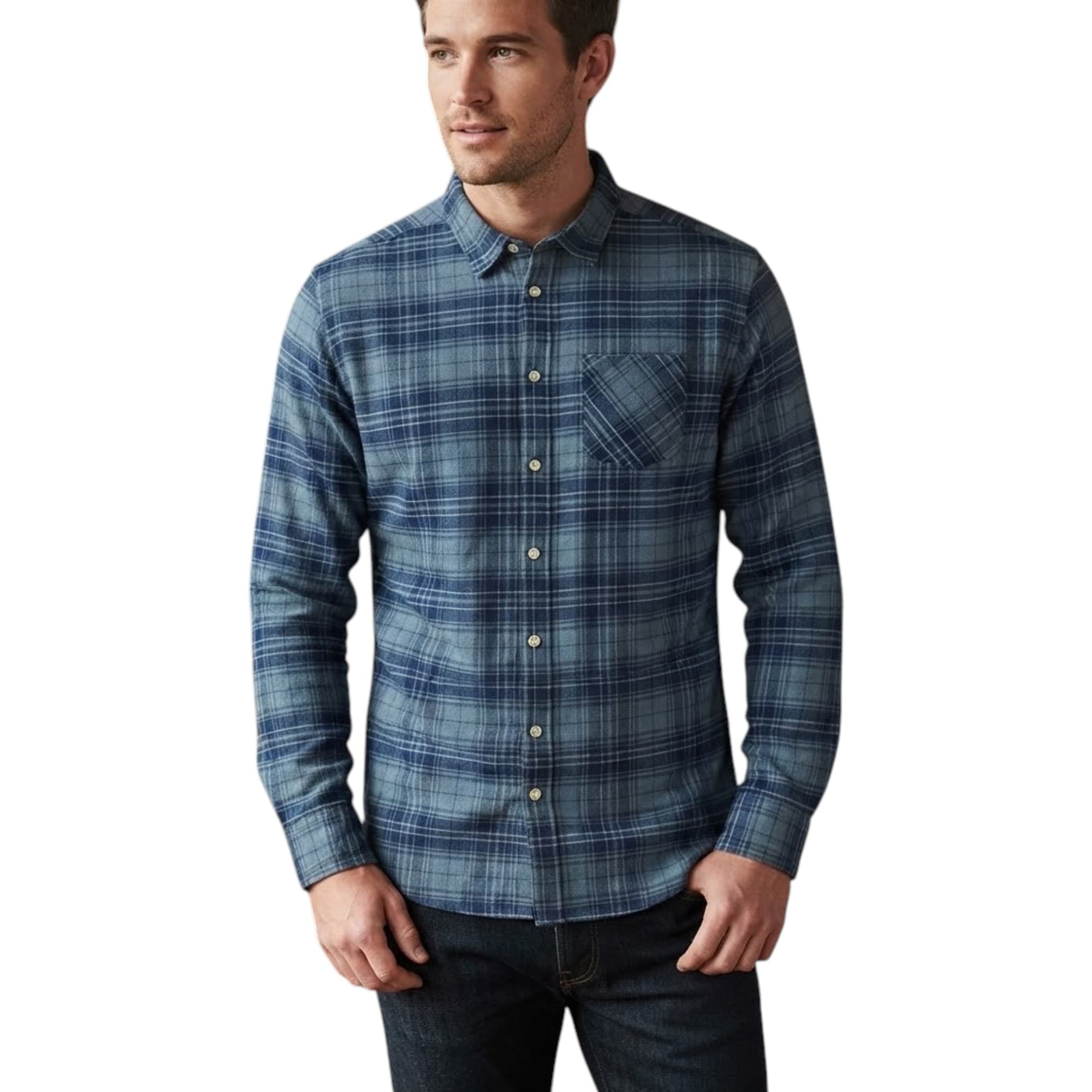 Springfield multicolour big check men's shirt, front view