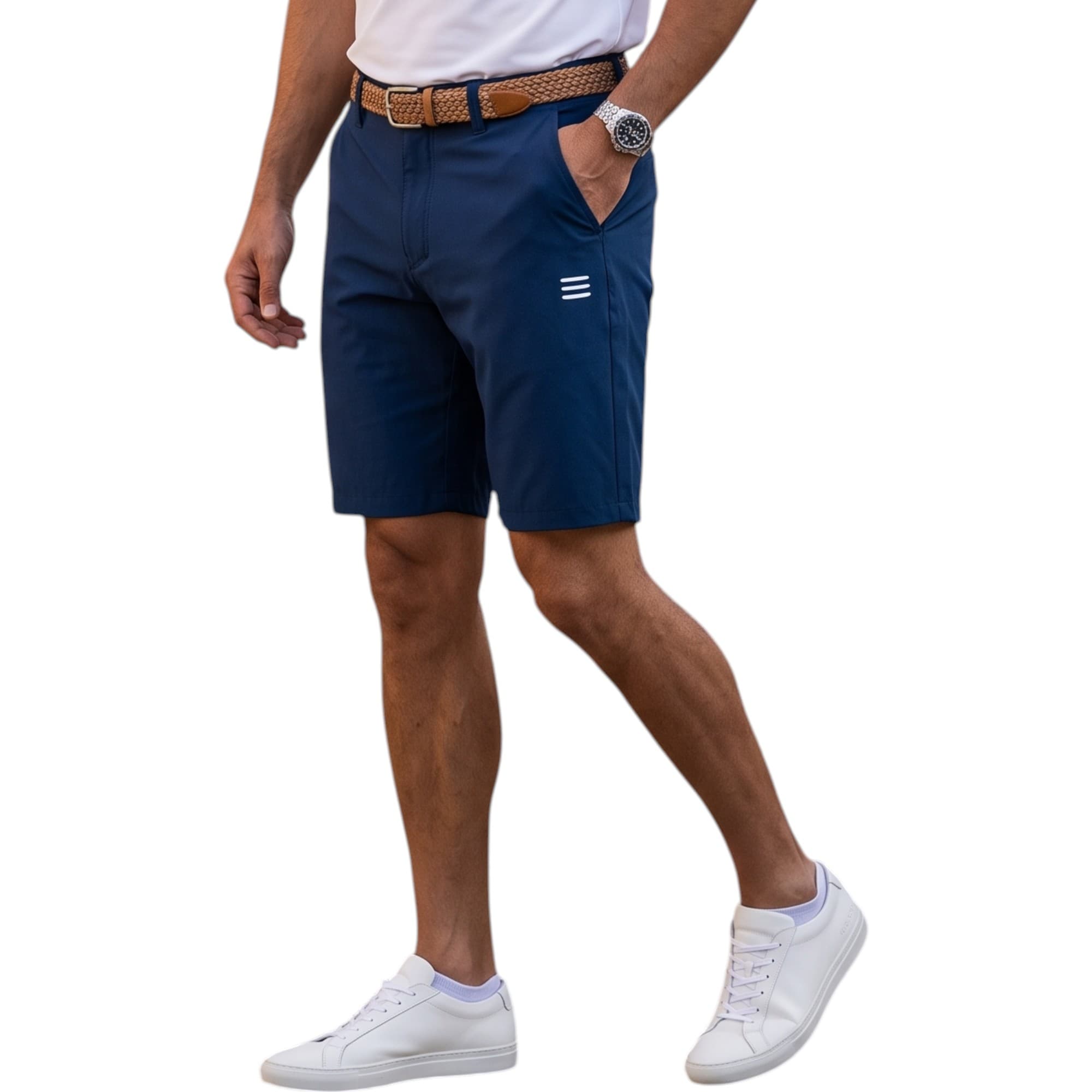 Euroclips men's navy hybrid walk shorts front view