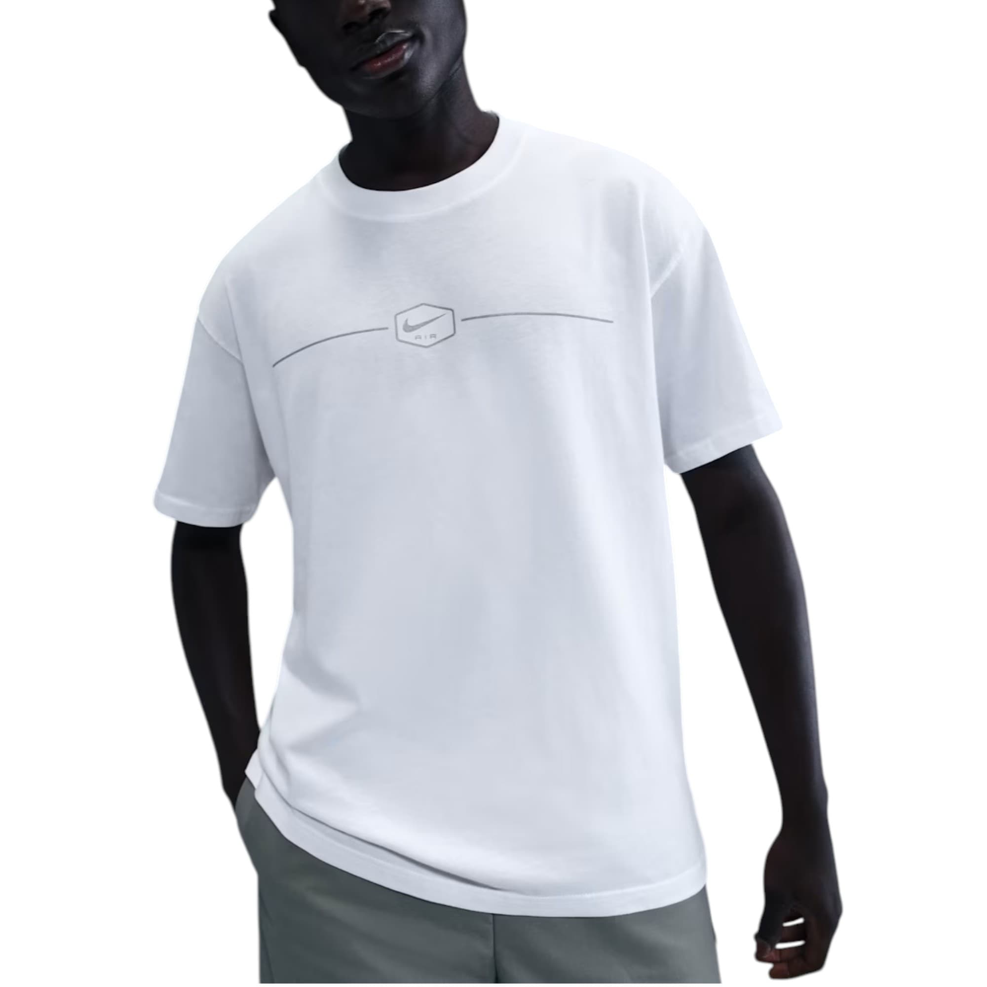 Nike Air Max90 white men's t-shirt front view with Swoosh logo
