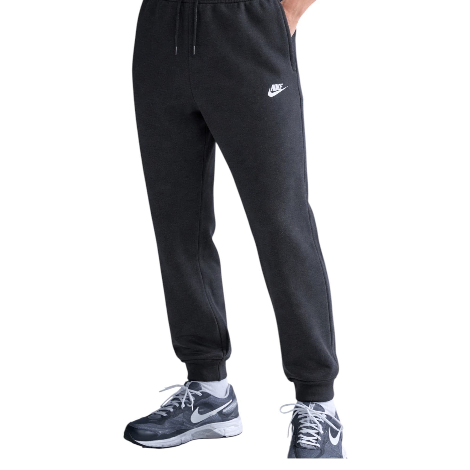 Nike Club Men's Jogger in black, front view with embroidered logo