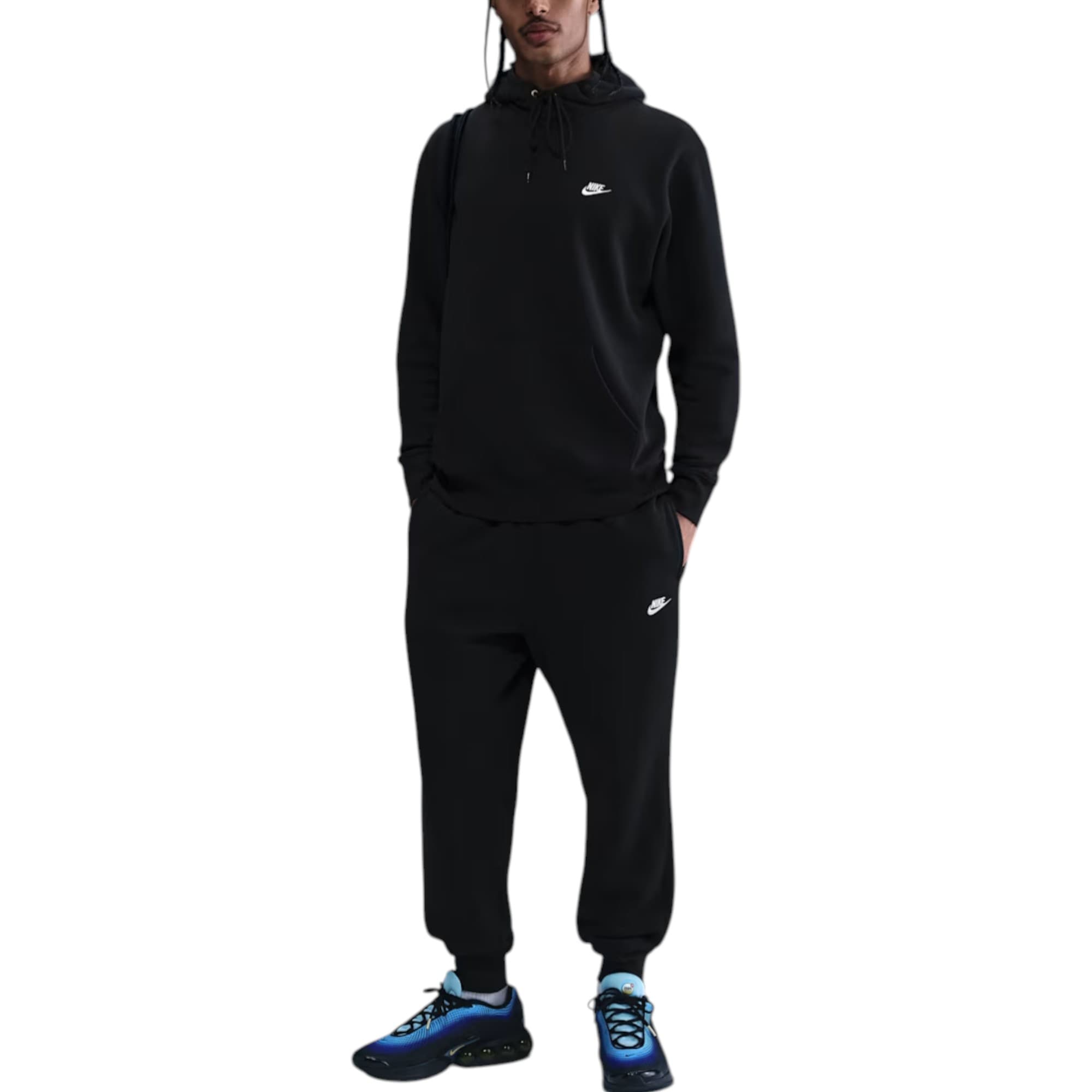 Nike Club black men's tracksuit front view with embroidered logo