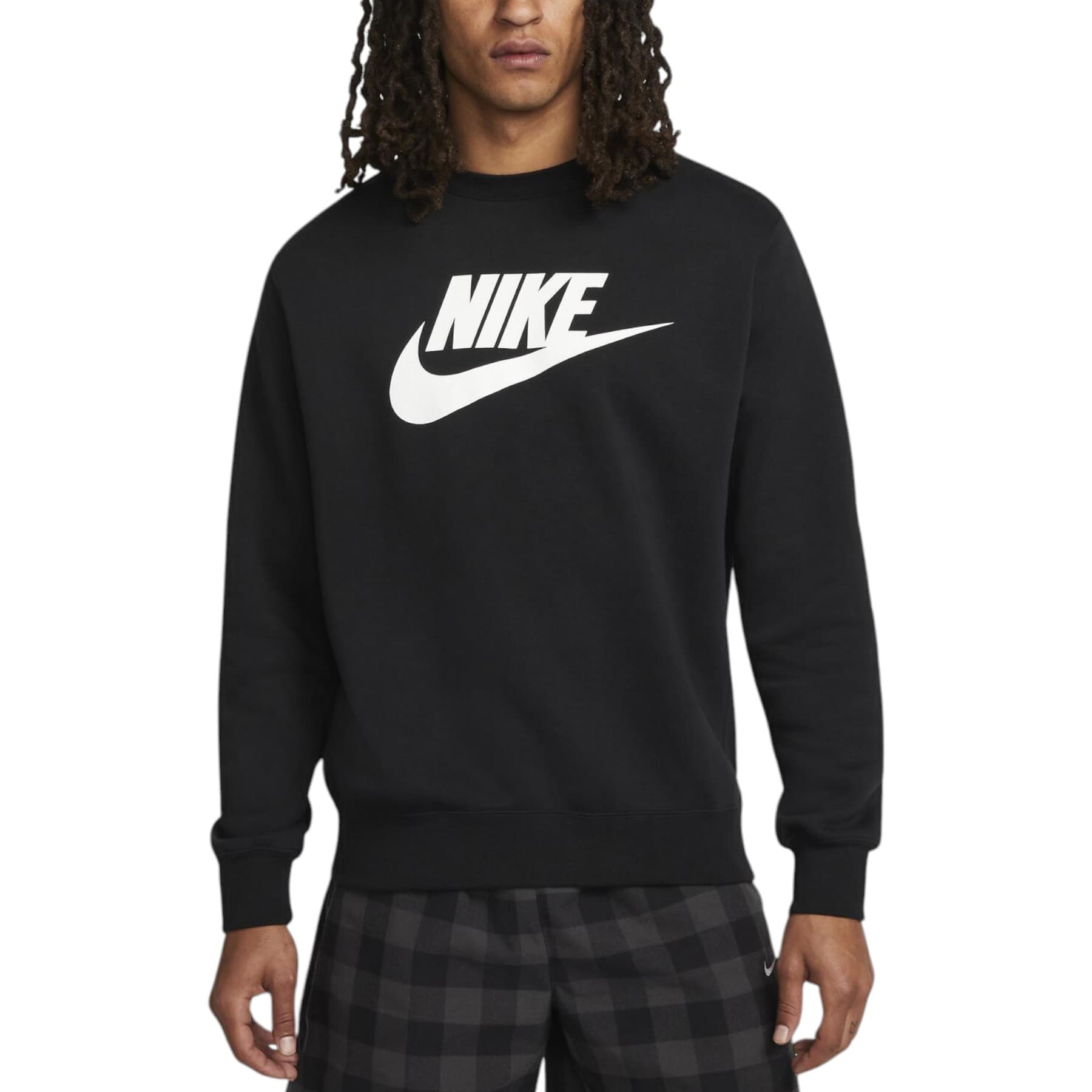 Nike DQ4912 men's black fleece sweatshirt front view with Futura logo