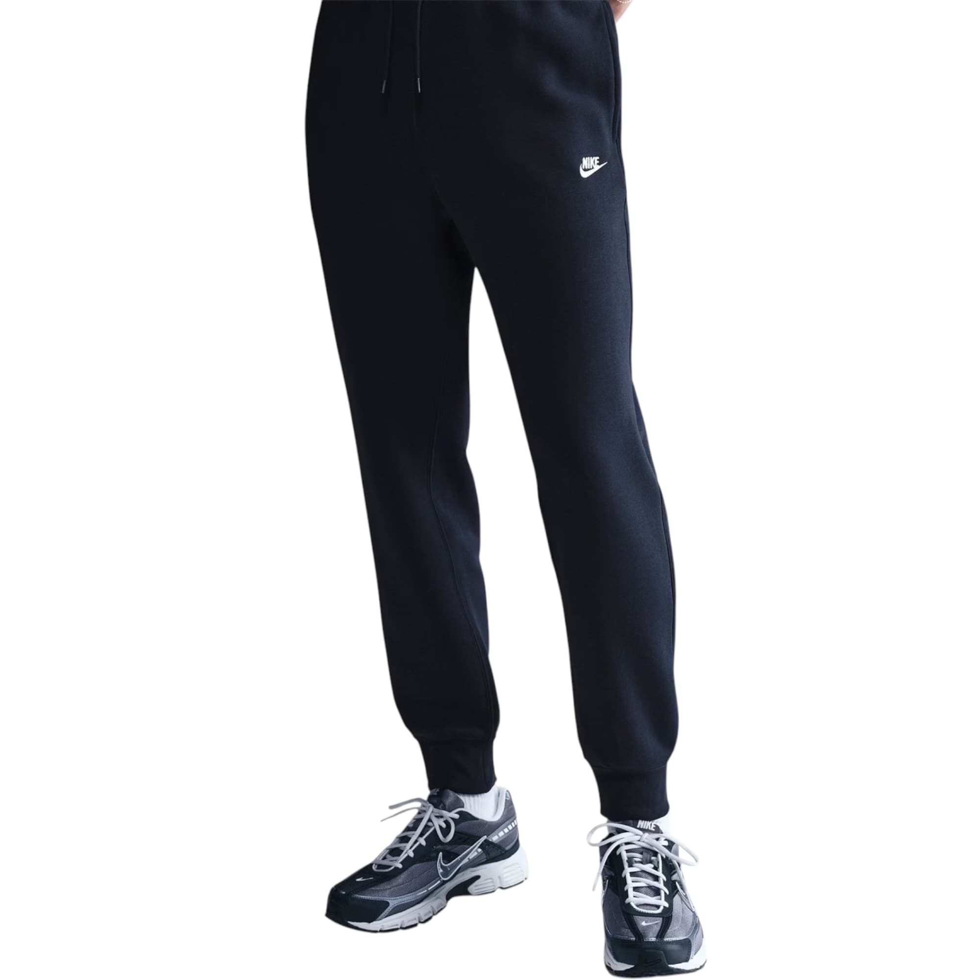 Nike Club Men's Joggers in navy, front view with elasticated waistband and embroidered logo
