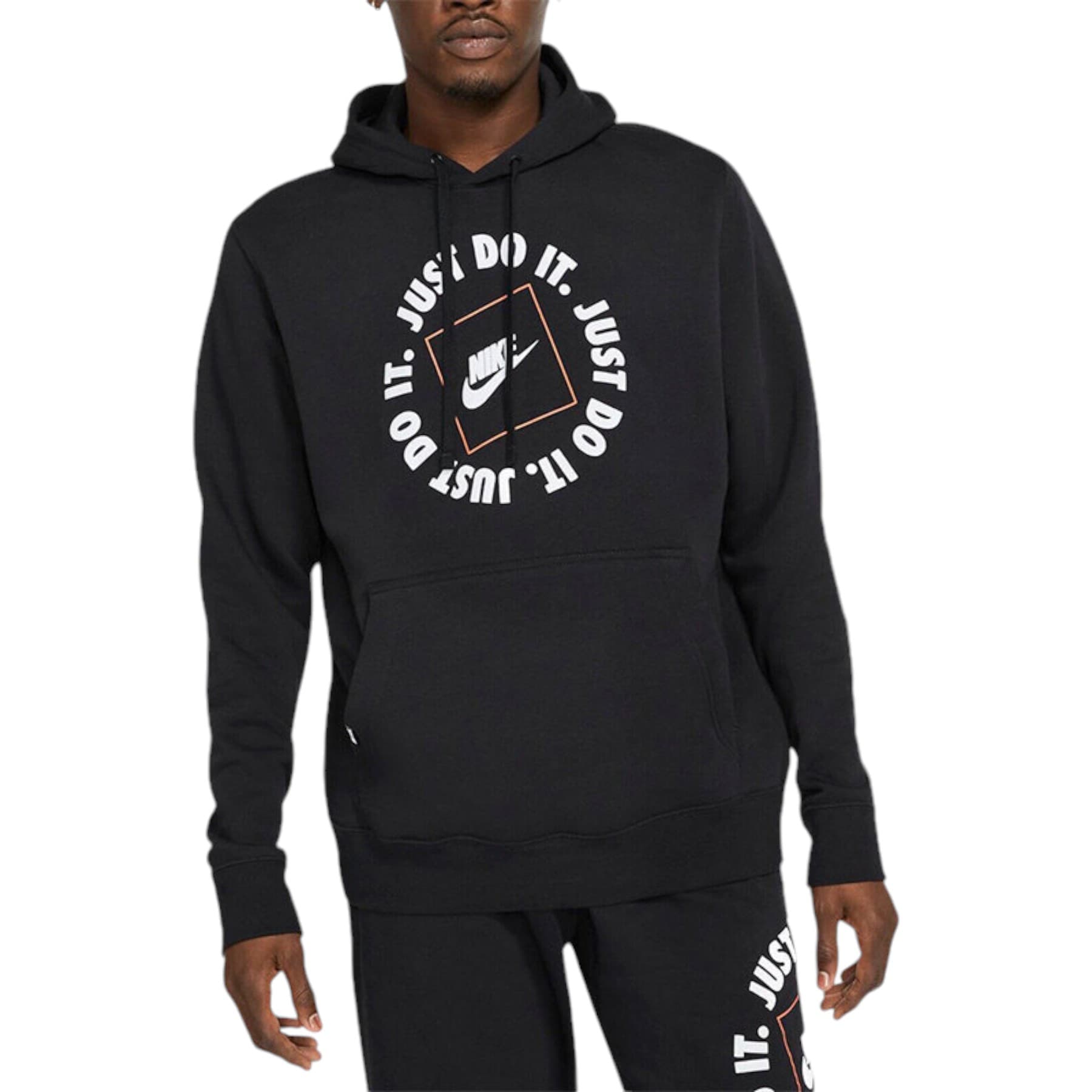 Nike DA0151 black men's fleece hoodie front view