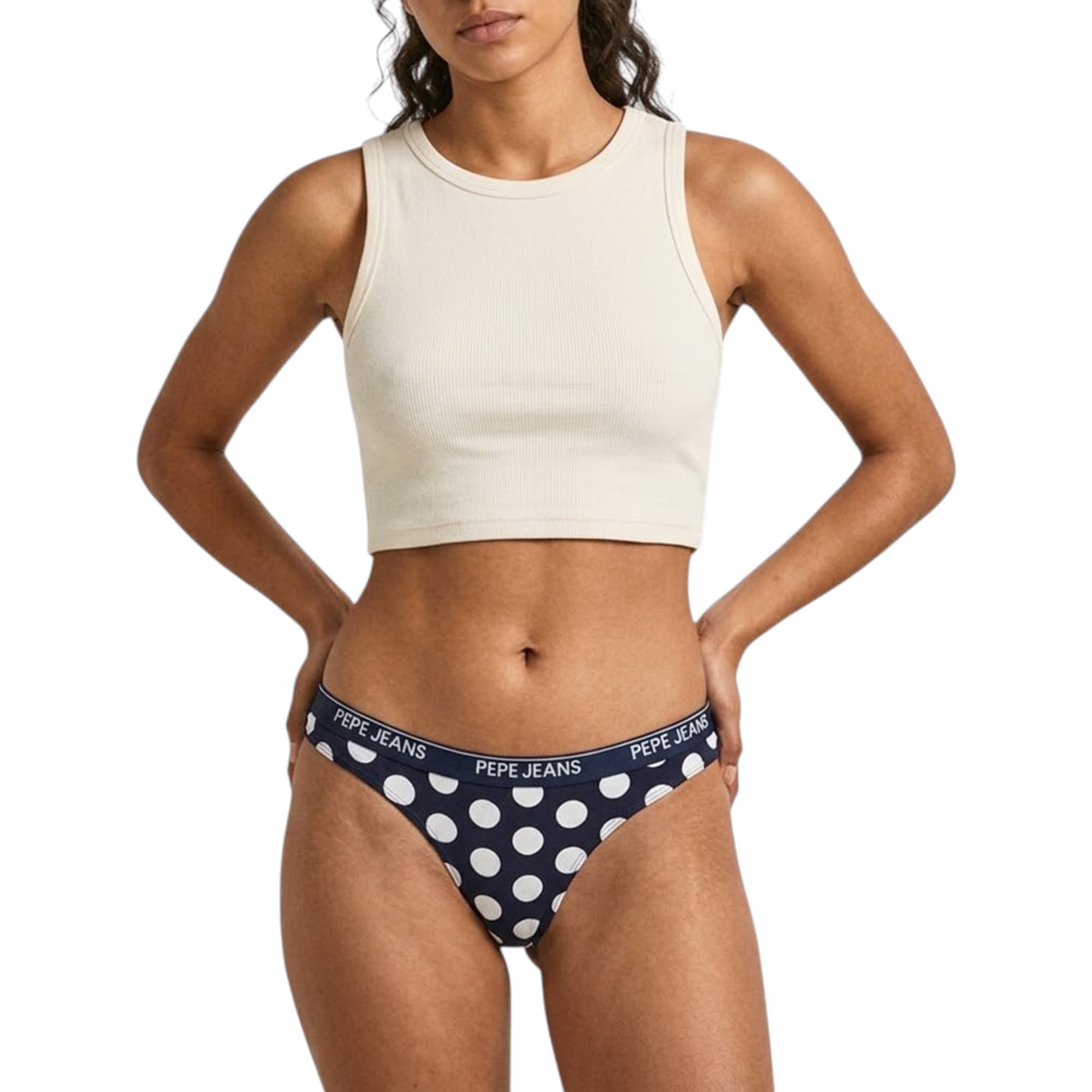 Pepe Jeans Women's Bikini Briefs front view in black and white