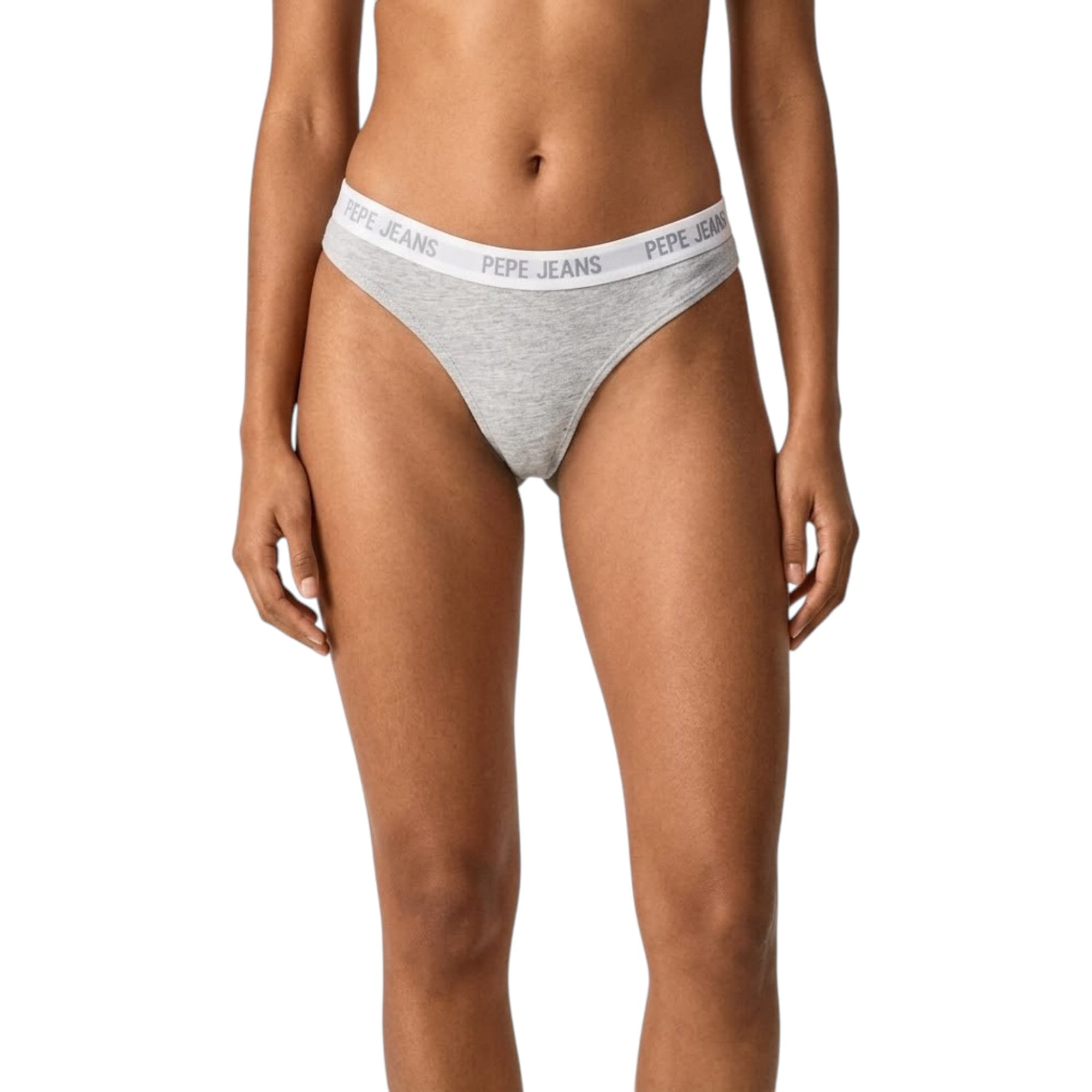 Pepe Jeans grey cotton women's bikini briefs front view