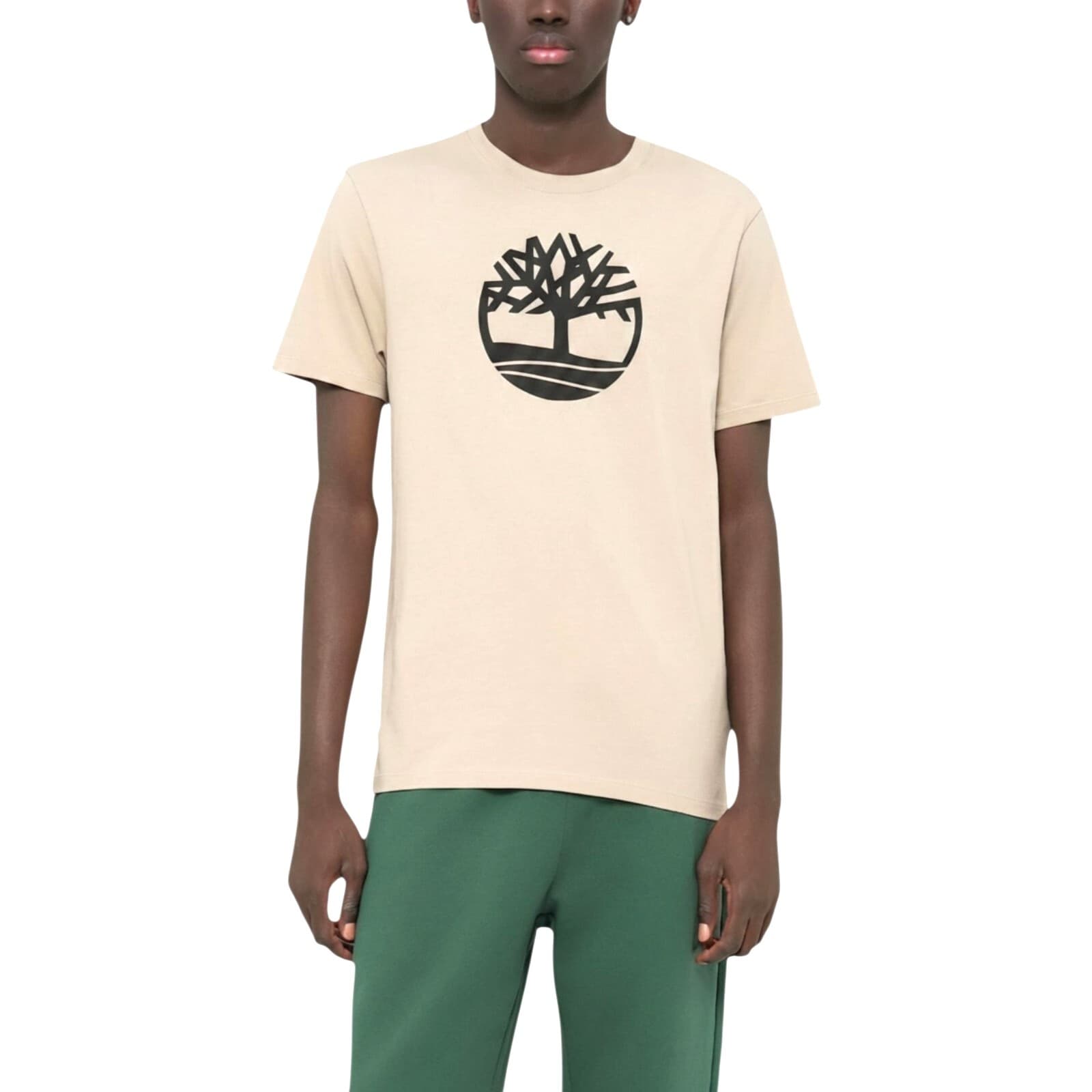 Timberland Kennebec River cream T-shirt front view with tree logo