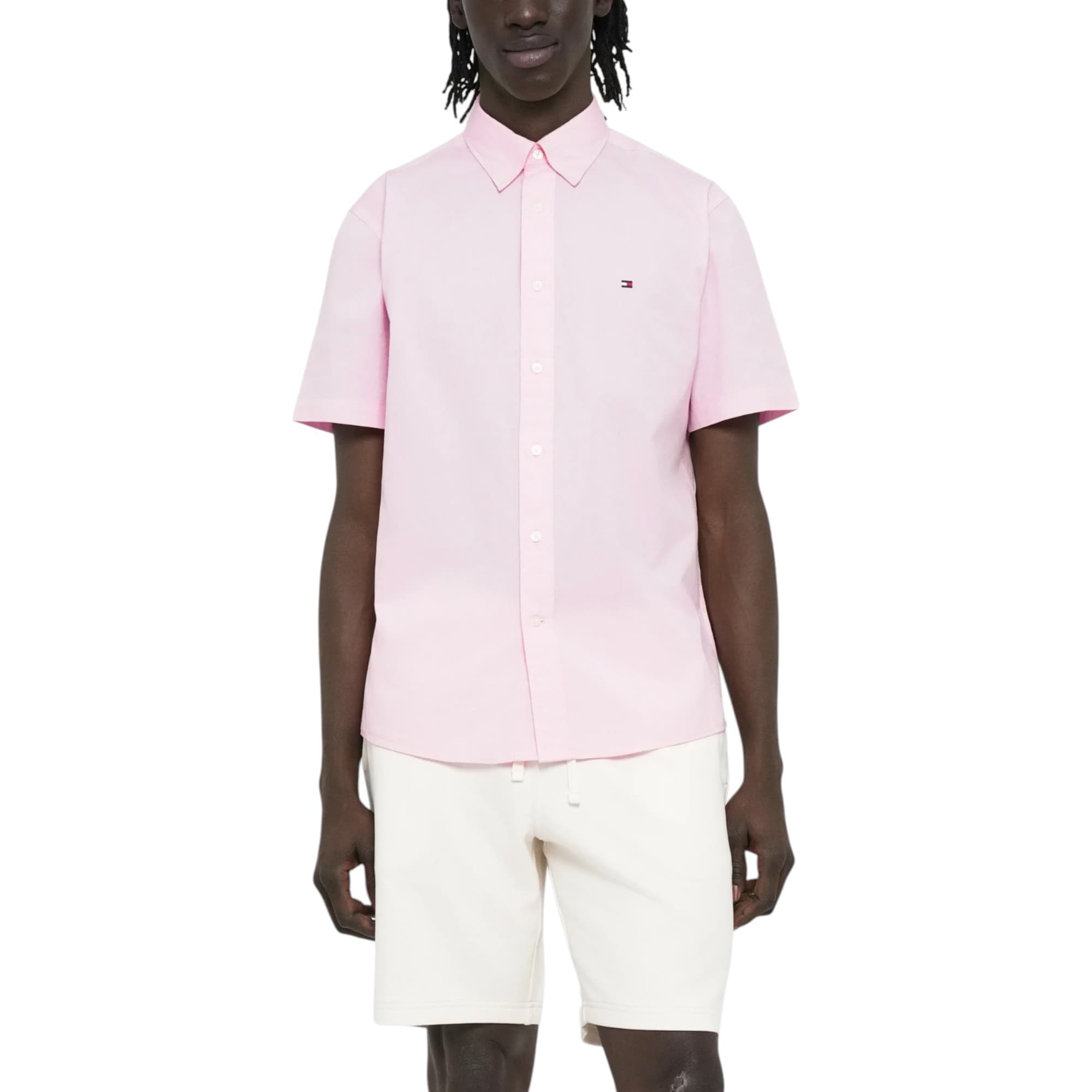 Tommy Hilfiger light pink Oxford cotton shirt front view