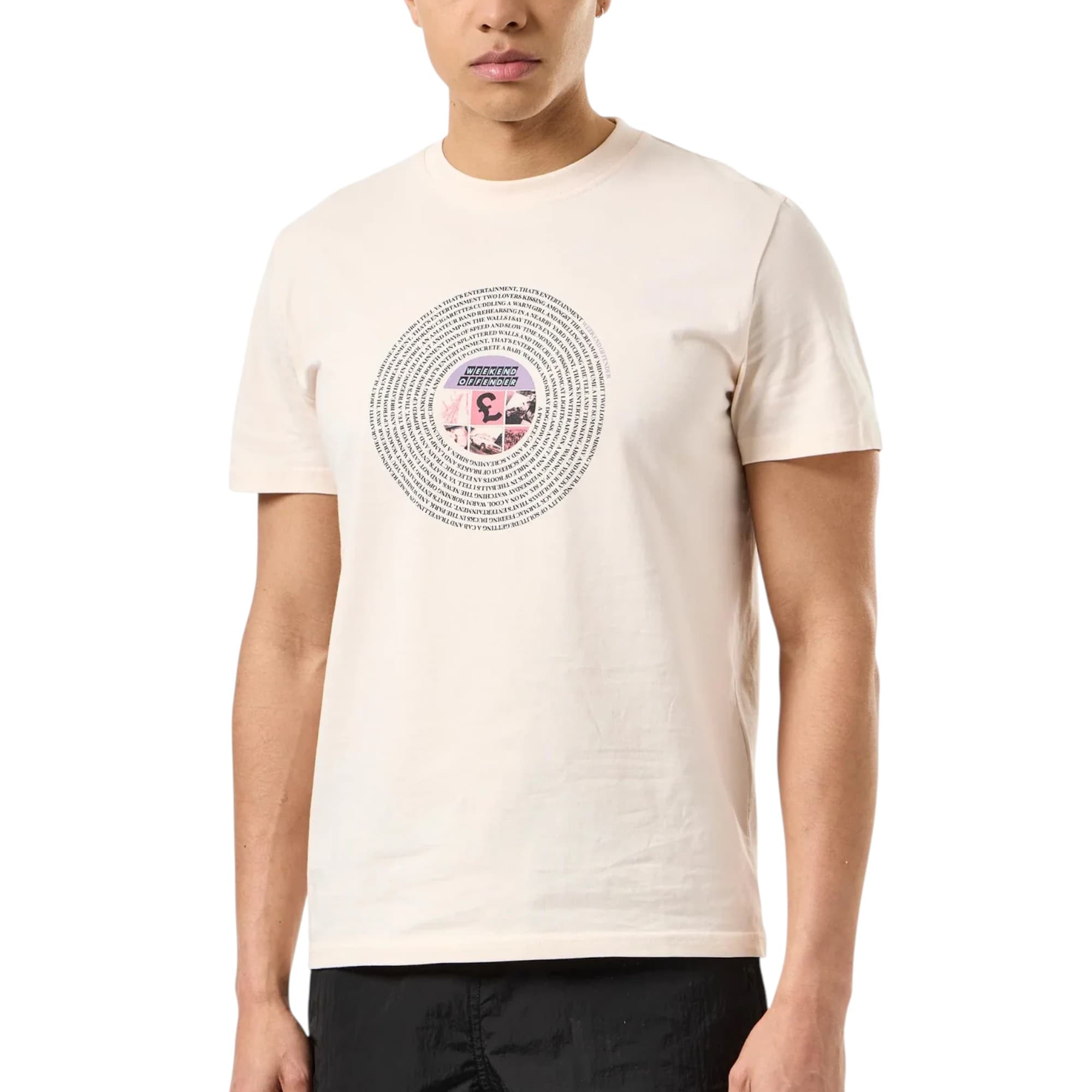 Weekend Offender Entertainment peach men's cotton t-shirt front view