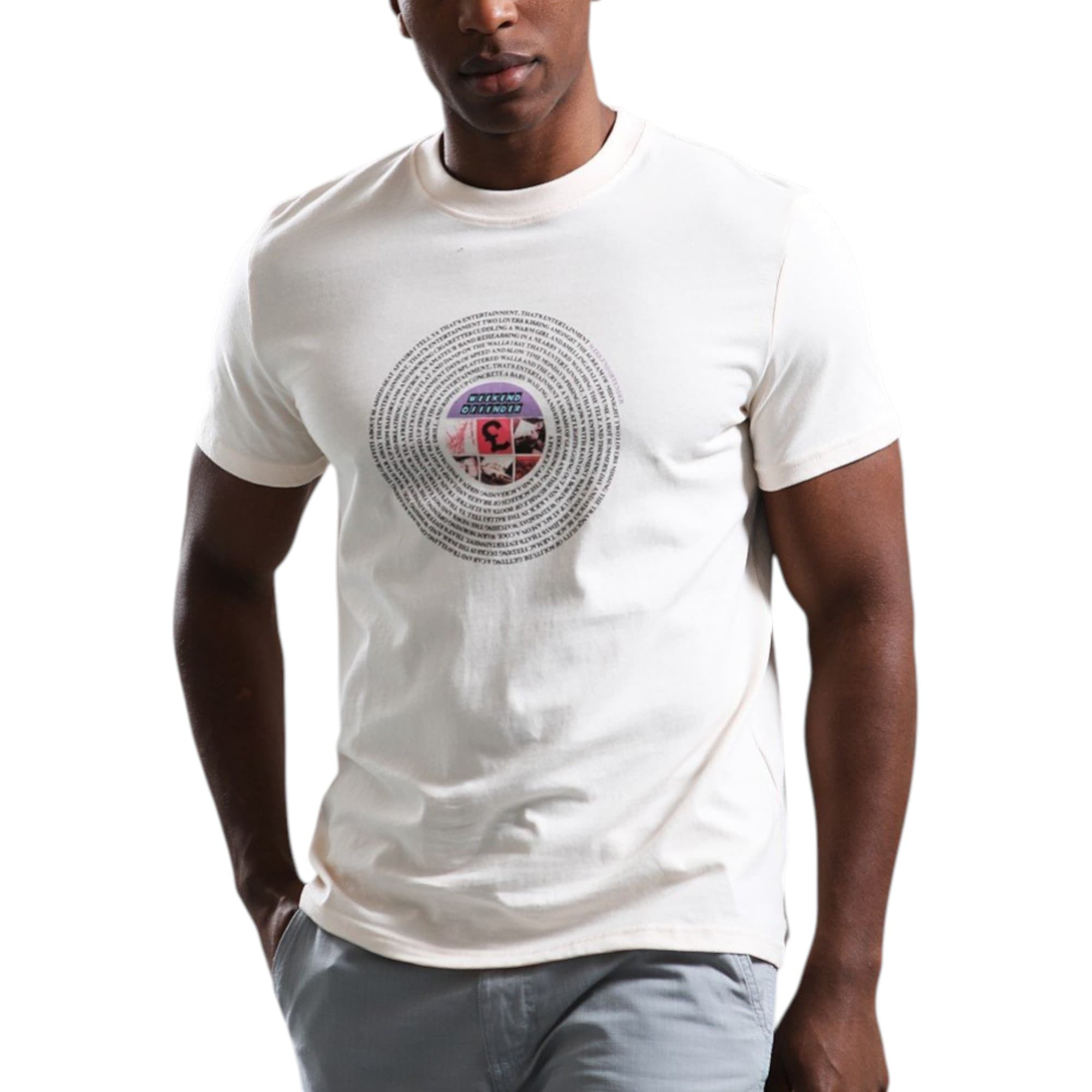 Weekend Offender Entertainment white cotton men's t-shirt front view