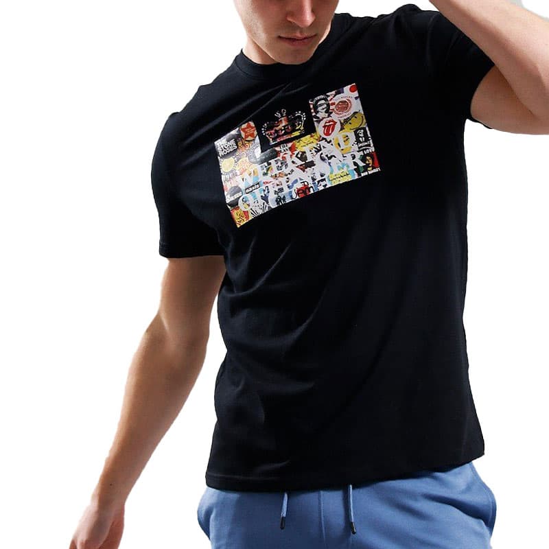 Weekend Offender black men's t-shirt front view with ribbed crew neck