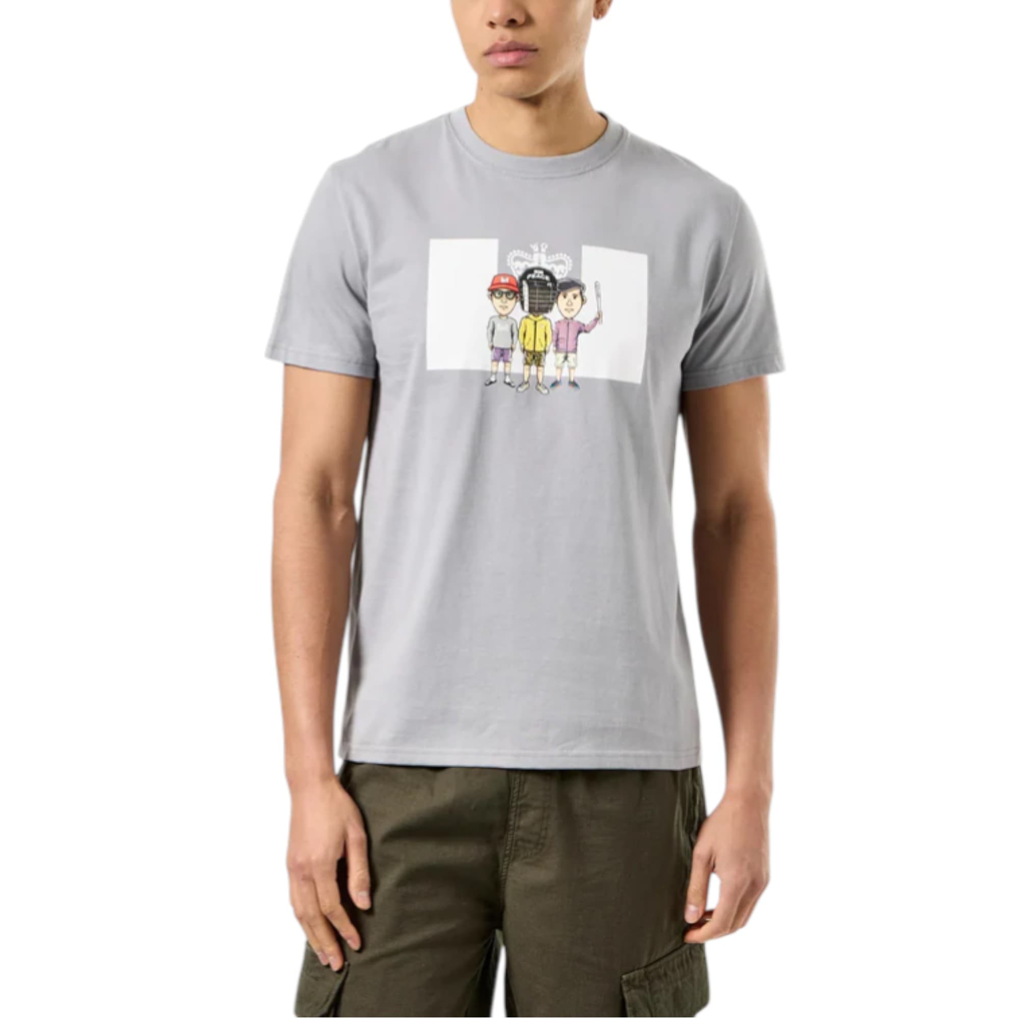 Weekend Offender men's graphic t-shirt in smokey grey, front view