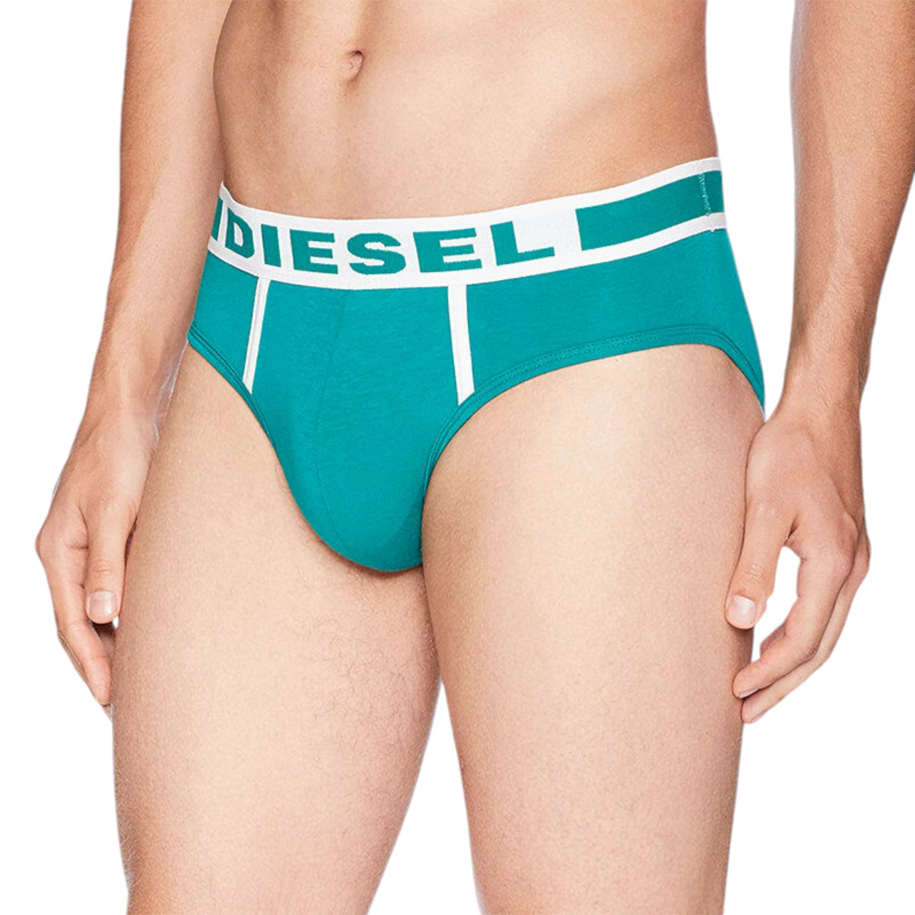 Diesel FRESH and BRIGHT men's brief in till blue, front view