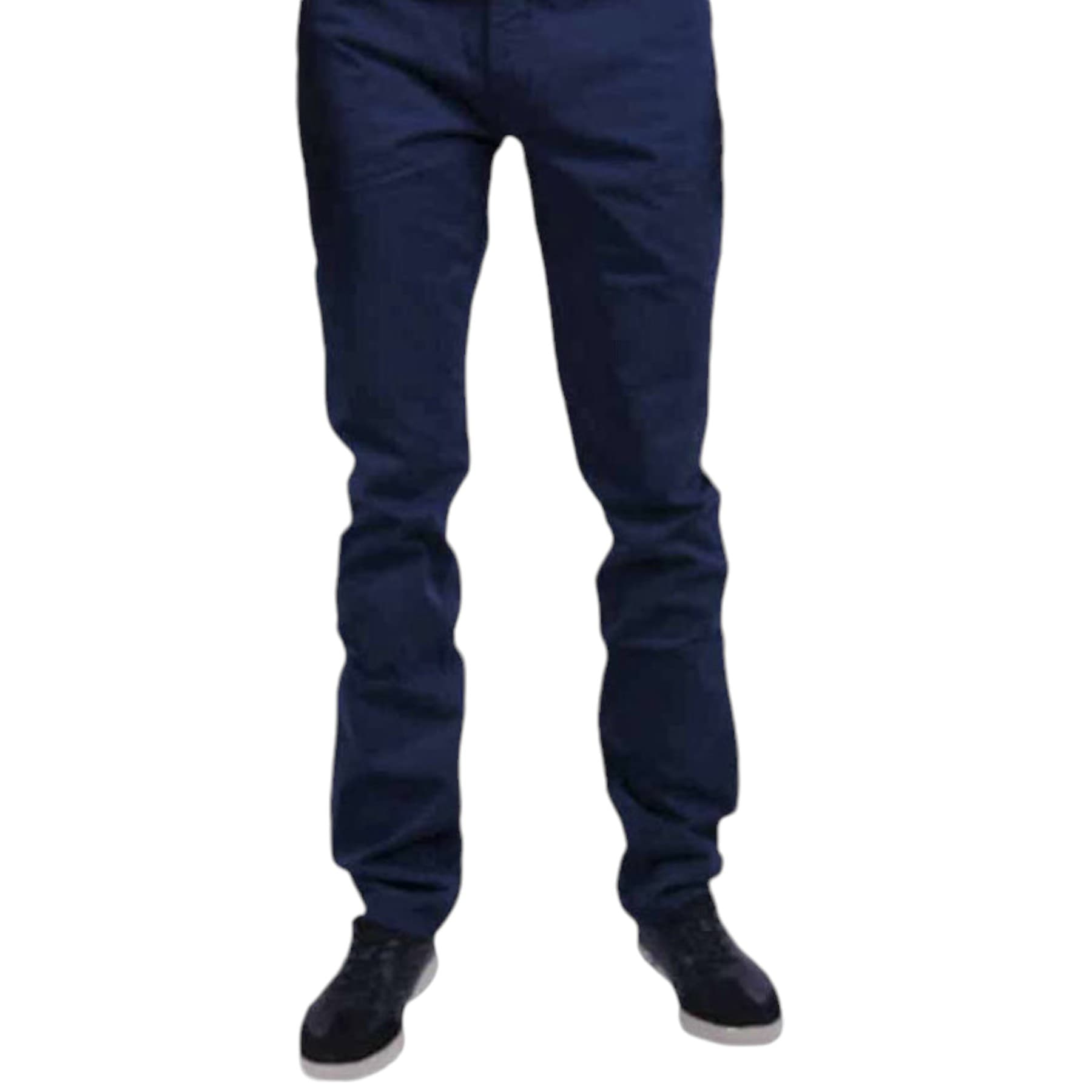 Armani Collezioni navy regular fit chino trousers, front view