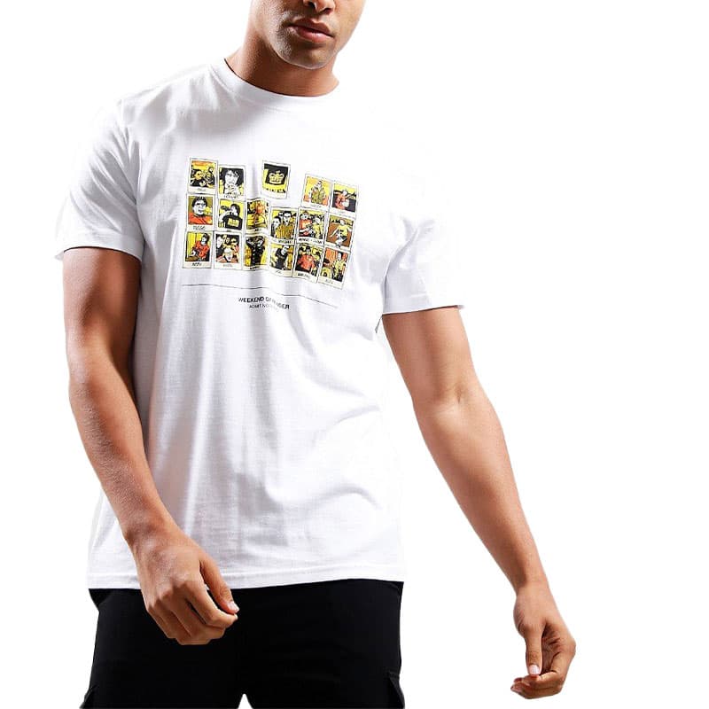 Weekend Offender white men's t-shirt with polaroid graphic front print