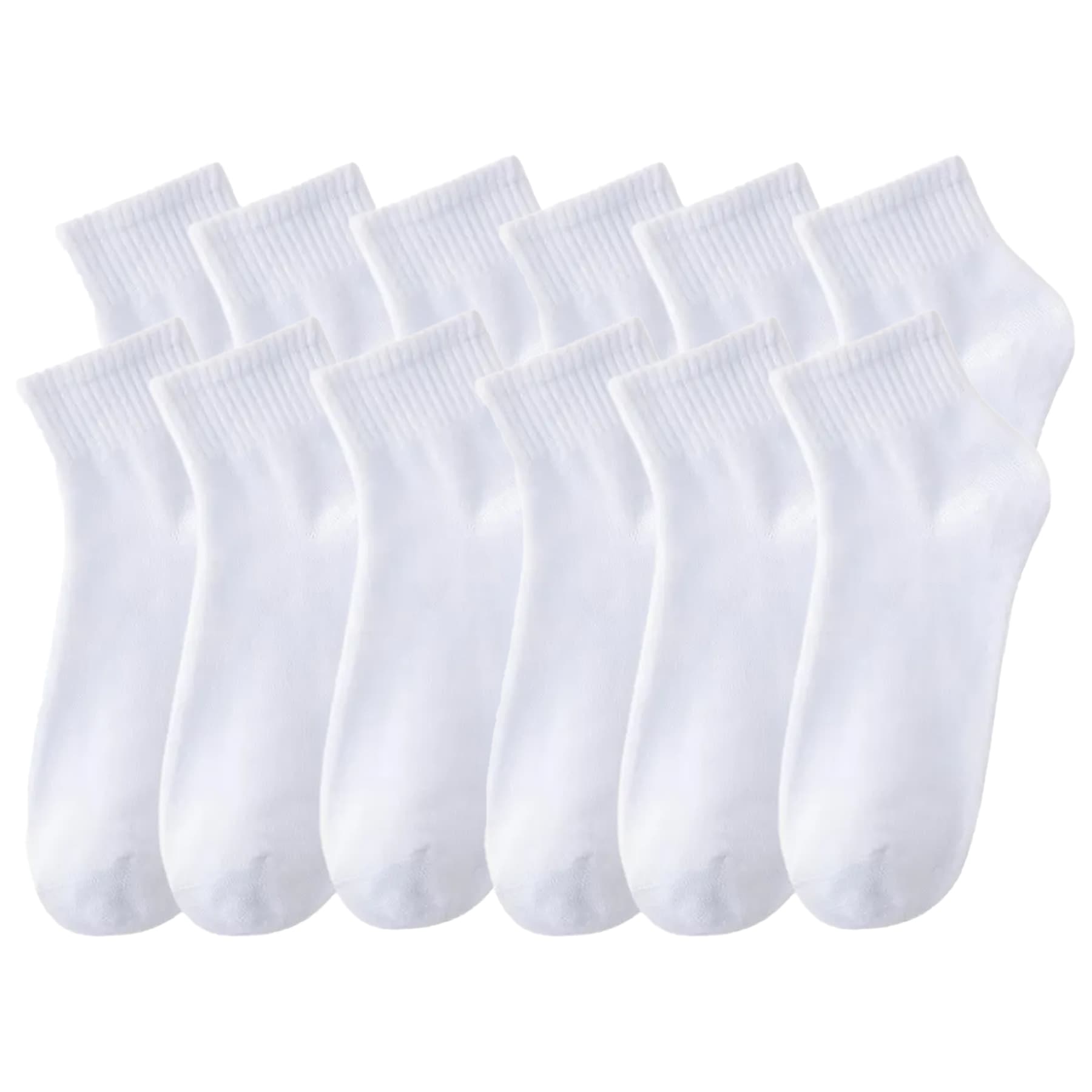 Bottom Up white men's ankle socks front view, 12-pack