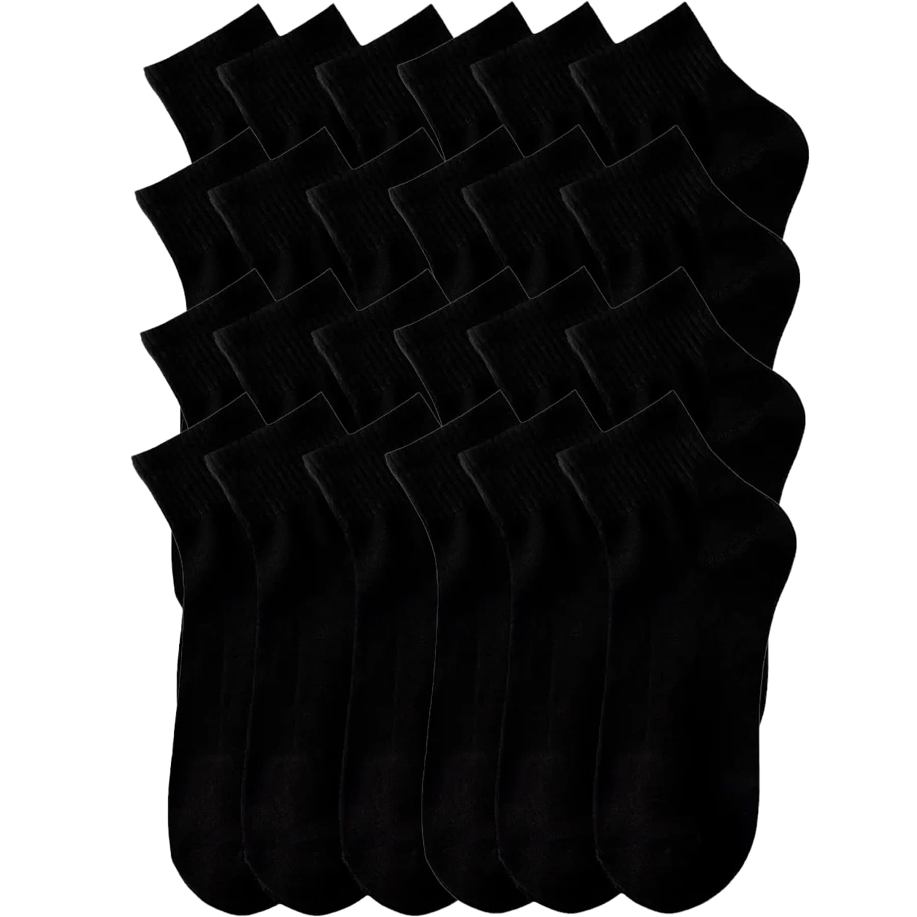 Bottom Up men's black ankle socks front view, low-cut style