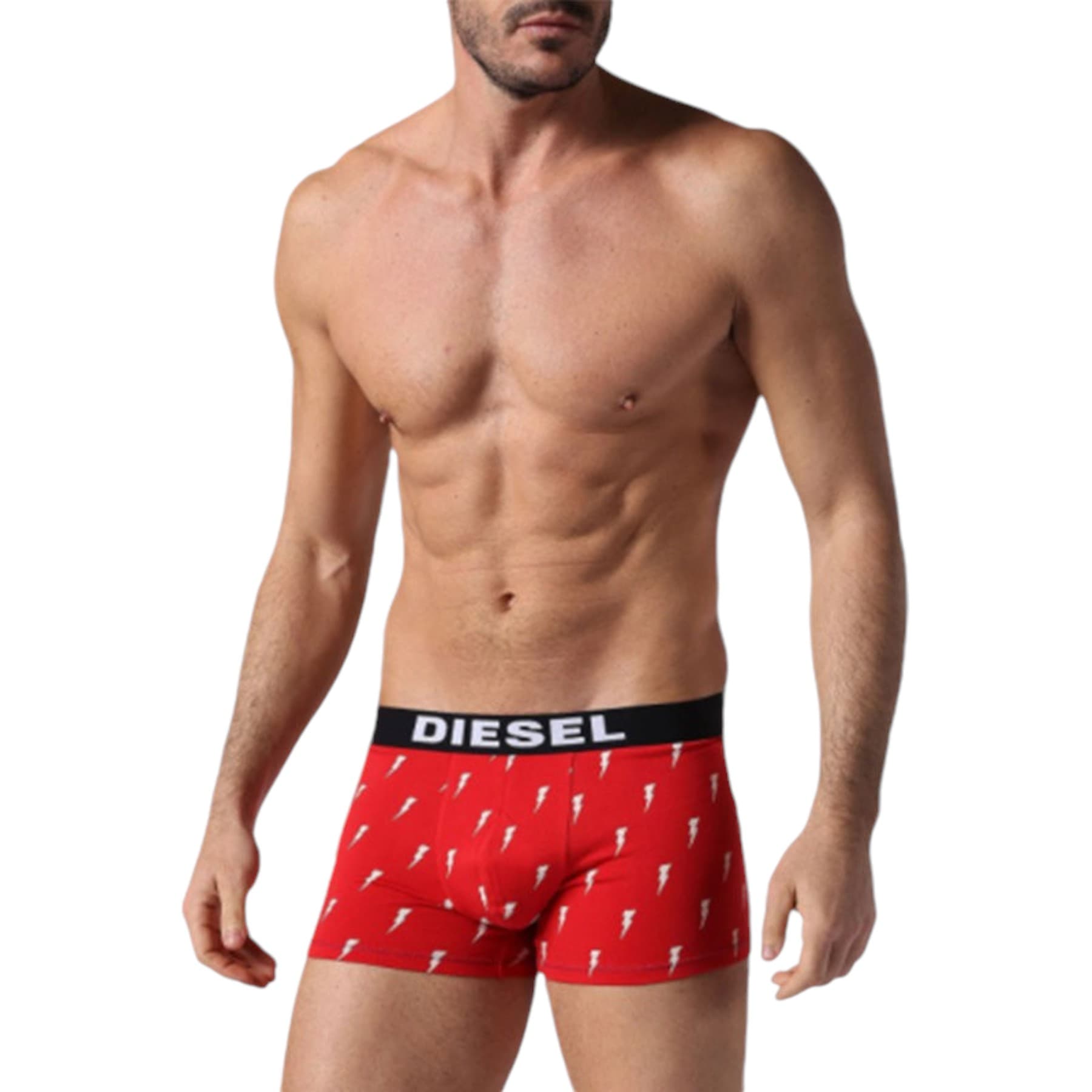Diesel UMBX SHAWN white men's boxer trunks front view