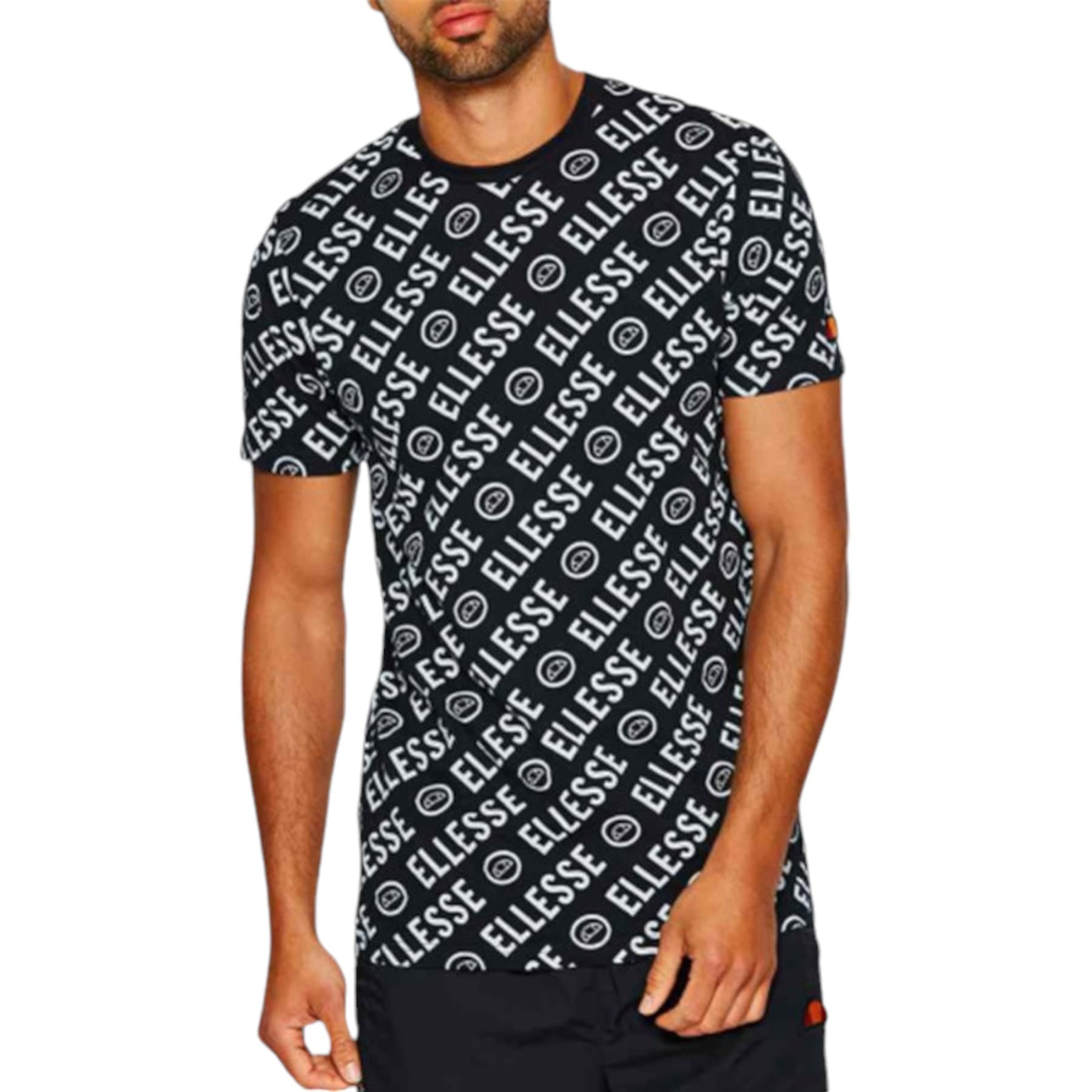 Ellesse Rodi black men's T-shirt front view with crew neck