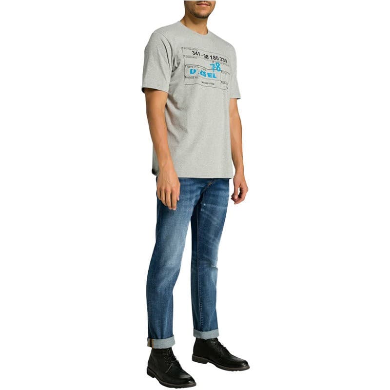 Diesel Buster R4TW8 mens black denim jeans front view
