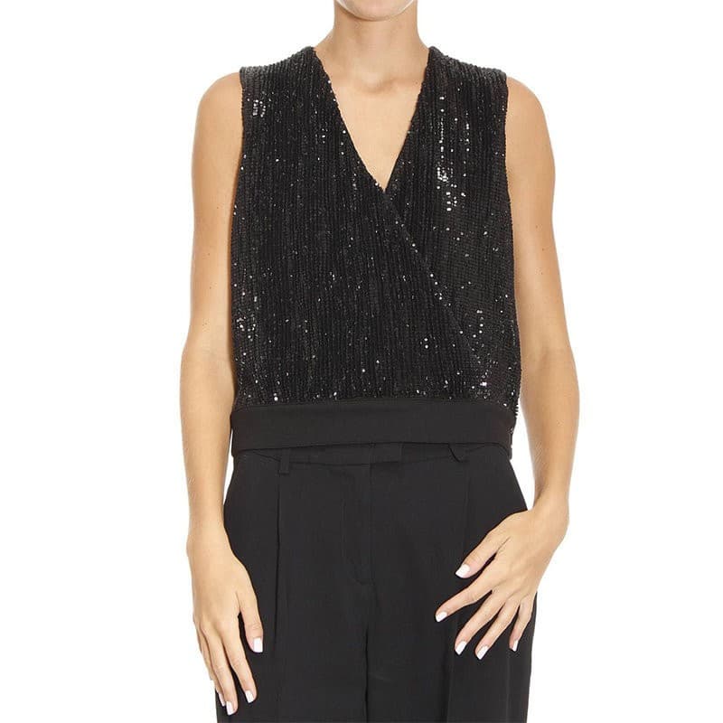 Armani Emporio women's sleeveless viscose top, front view