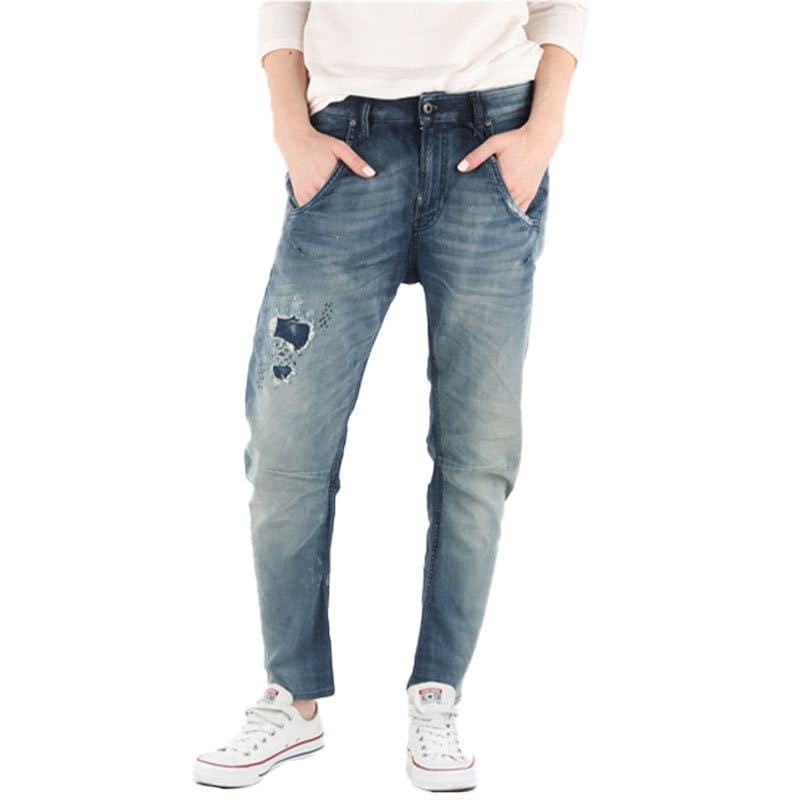 Diesel FAYZA-NE women's black denim jogg jeans front view