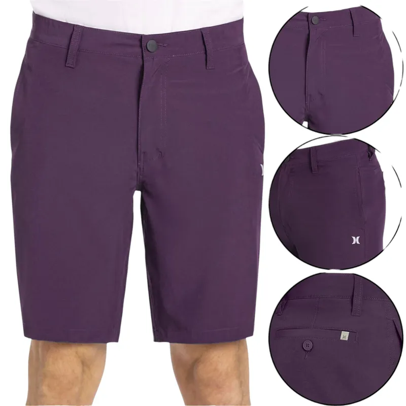 hurley mens shorts chino polyester...