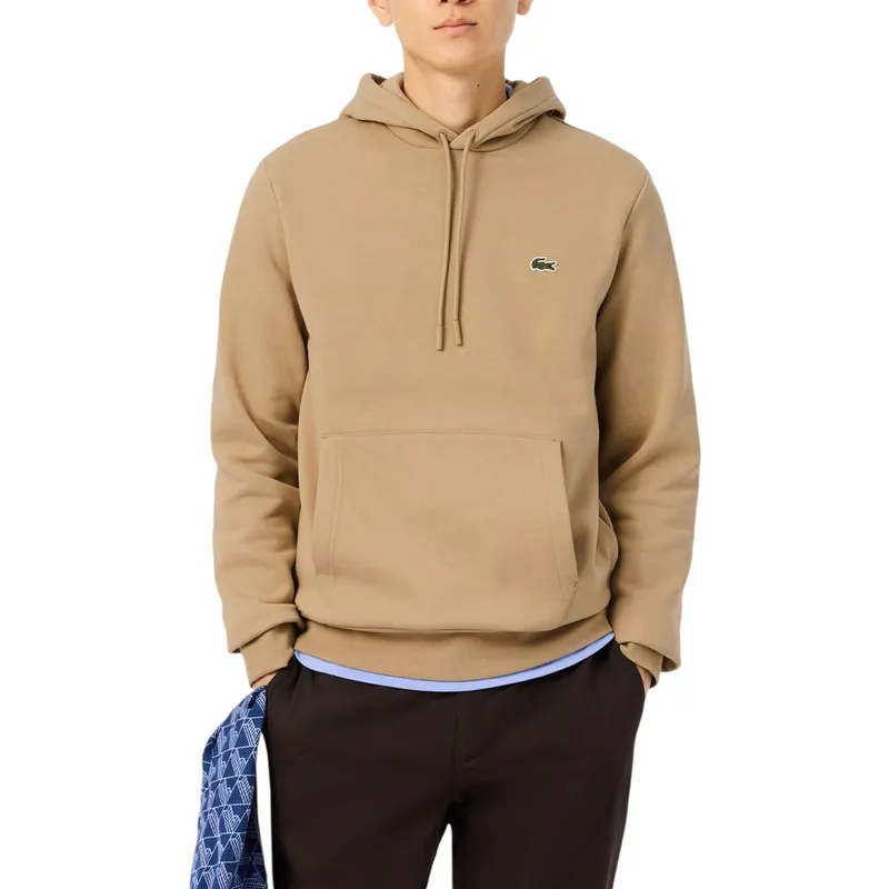 lacoste mens fleece hoodie organic...