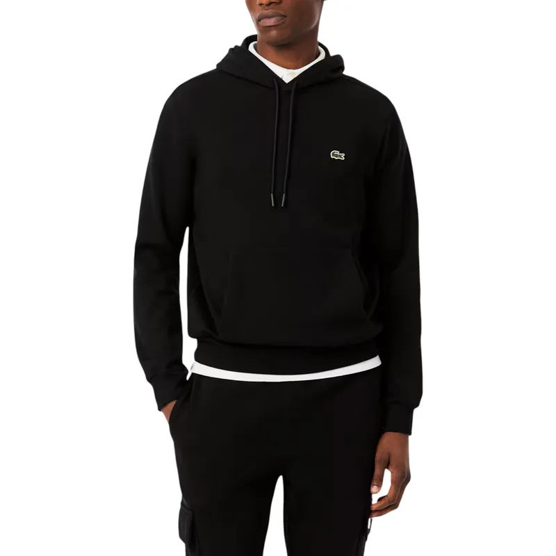 lacoste mens fleece hoodie organic...
