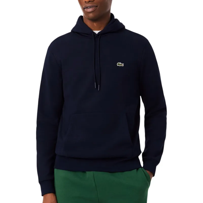 lacoste mens fleece hoodie organic...