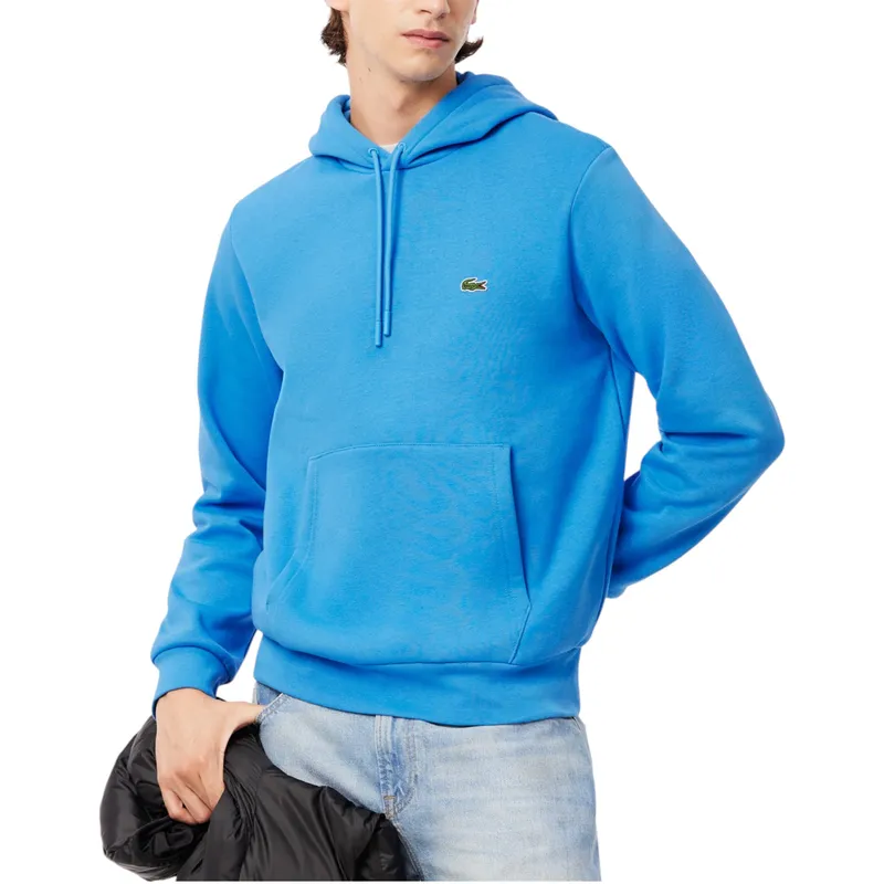 lacoste mens fleece hoodie organic...
