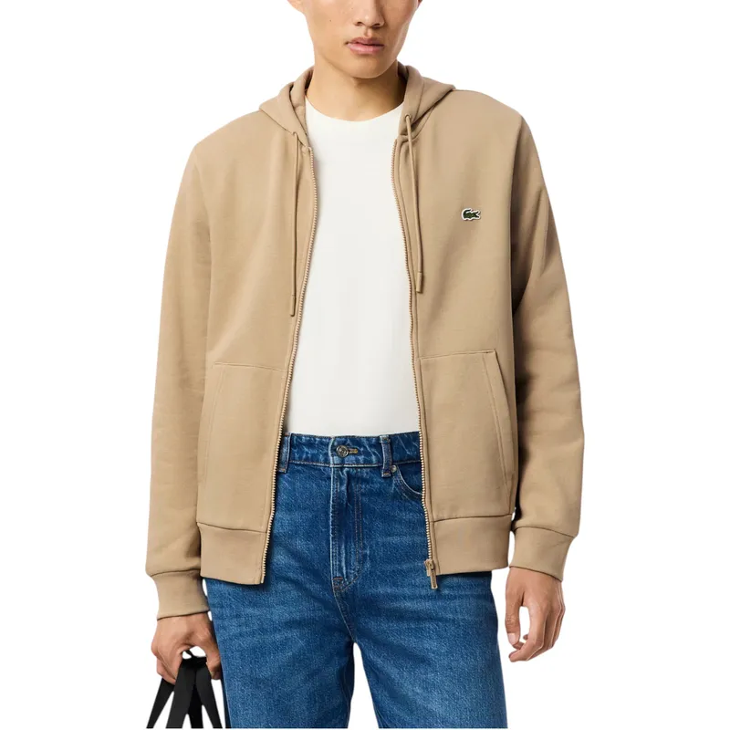 lacoste mens fleece hoodie zip...