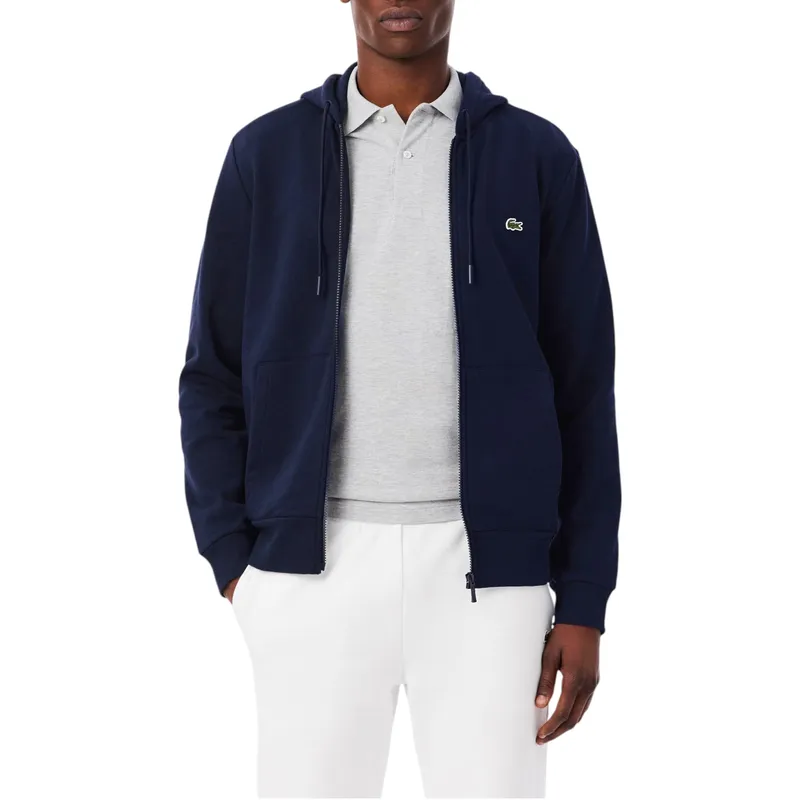 lacoste mens fleece hoodie zip...