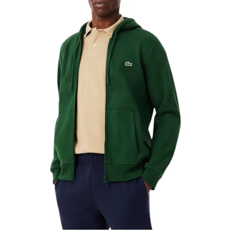lacoste mens fleece hoodie zip...