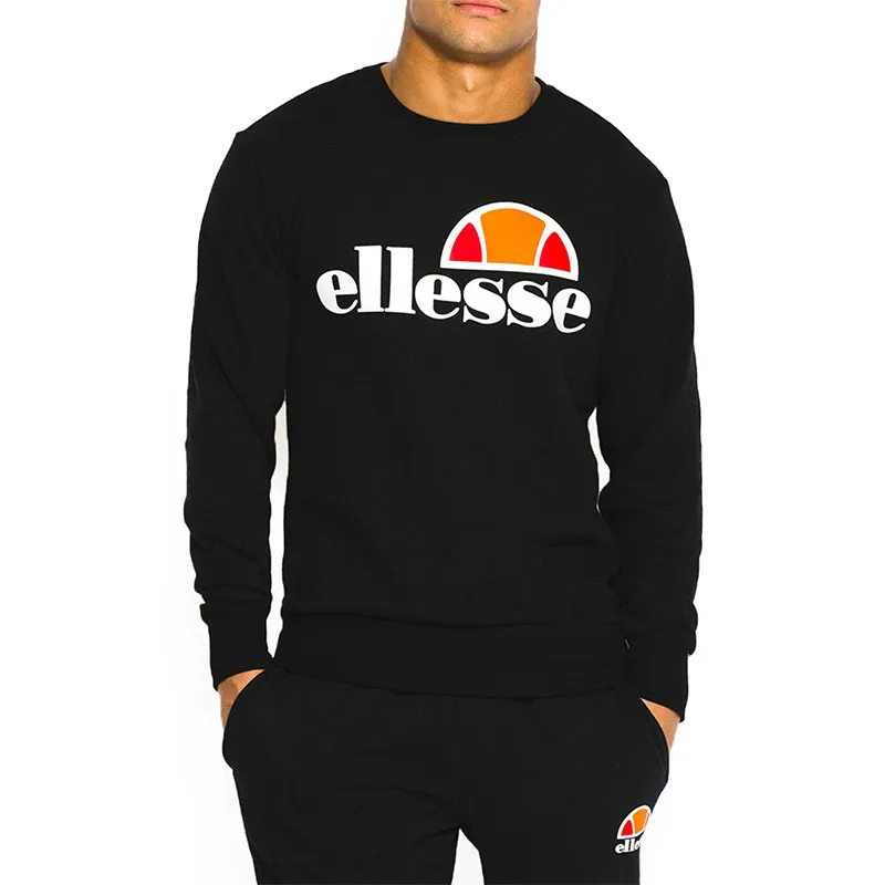 Ellesse Succiso Mens Pullover Sweatshirt Crew Neck Yellow Top Brand Outlet UK