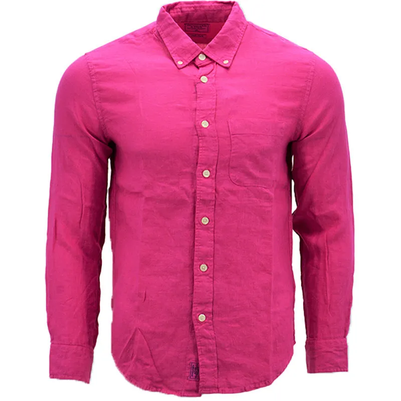 Abercrombie Fitch Mens Shirt Summer Long Sleeve Soft Dark Pink Top Brand Outlet UK