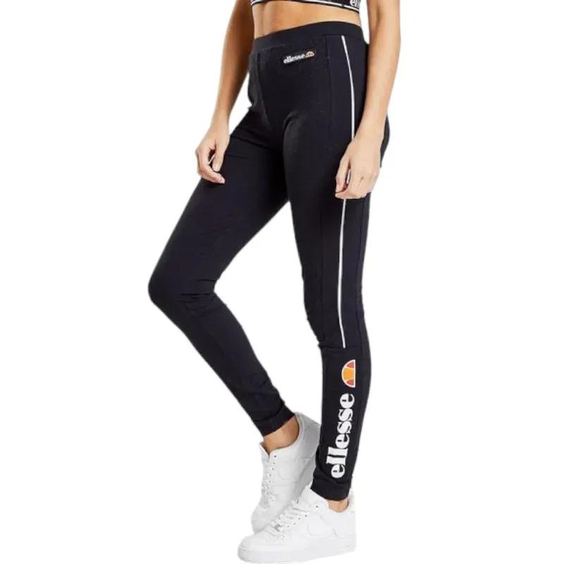 Ellesse Womens Leggings Ladies Gym Sportswear Black White Stripe Top Brand Outlet UK