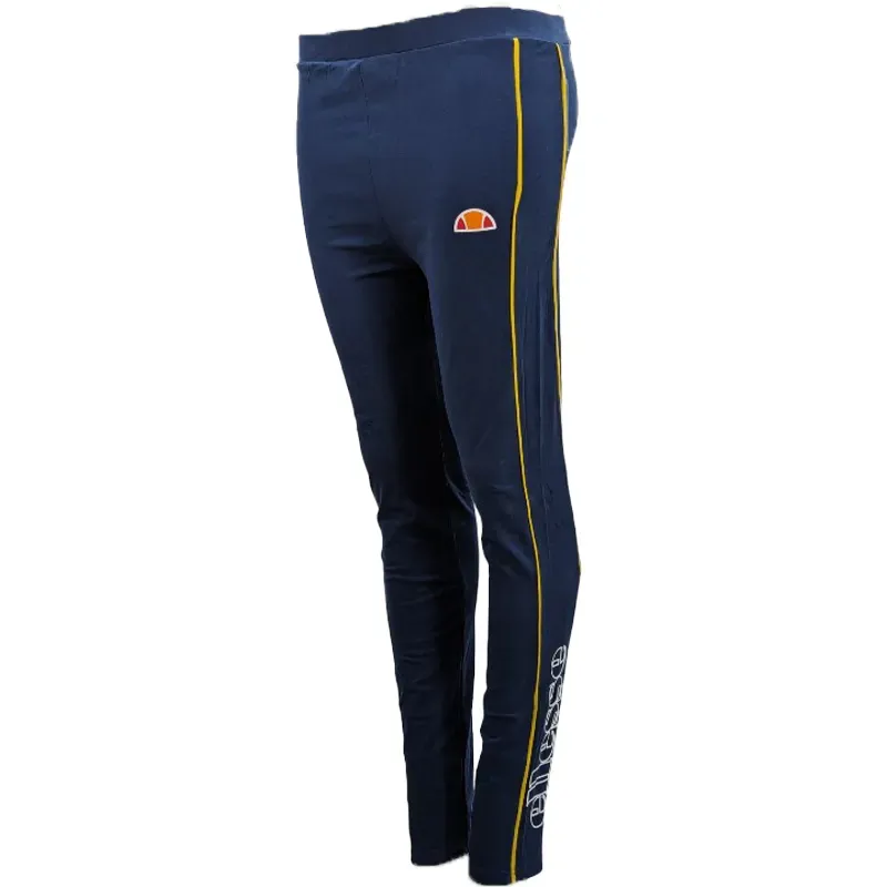 Ellesse Womens Leggings Ladies Gym Sportswear Navy Yellow Stripe Top Brand Outlet UK