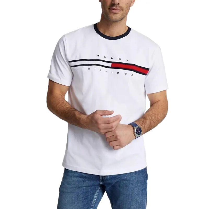 Signature stripe tee tommy hilfiger on sale