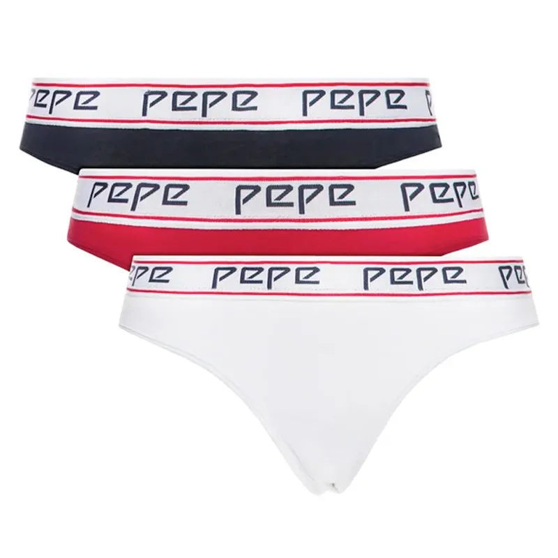 Pepe Jeans 10164 Womens Bikini Briefs 3 Pack Panties Underwear