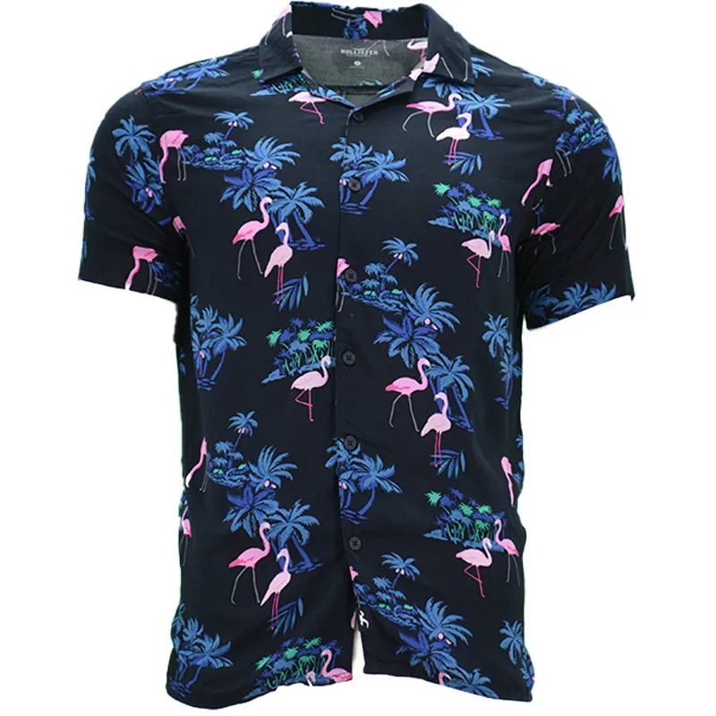 Hollister Colour Change All Over Floral Print T-shirt Slim Fit In Navy in  Blue for Men