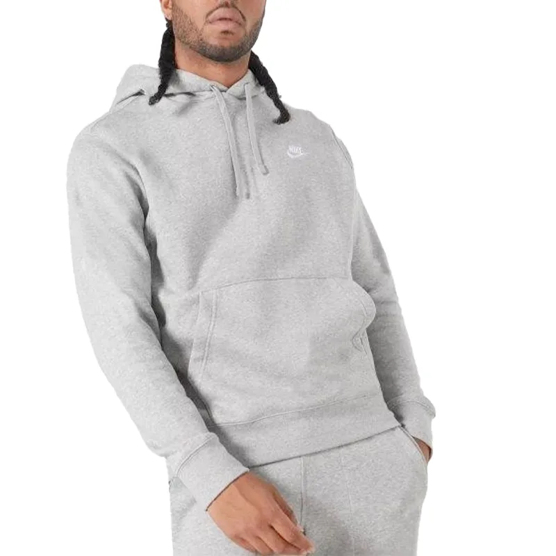 Nike Club Mens Hoodie Joggers Casual Pullover Sweat Gym Top Grey Top Brand Outlet UK