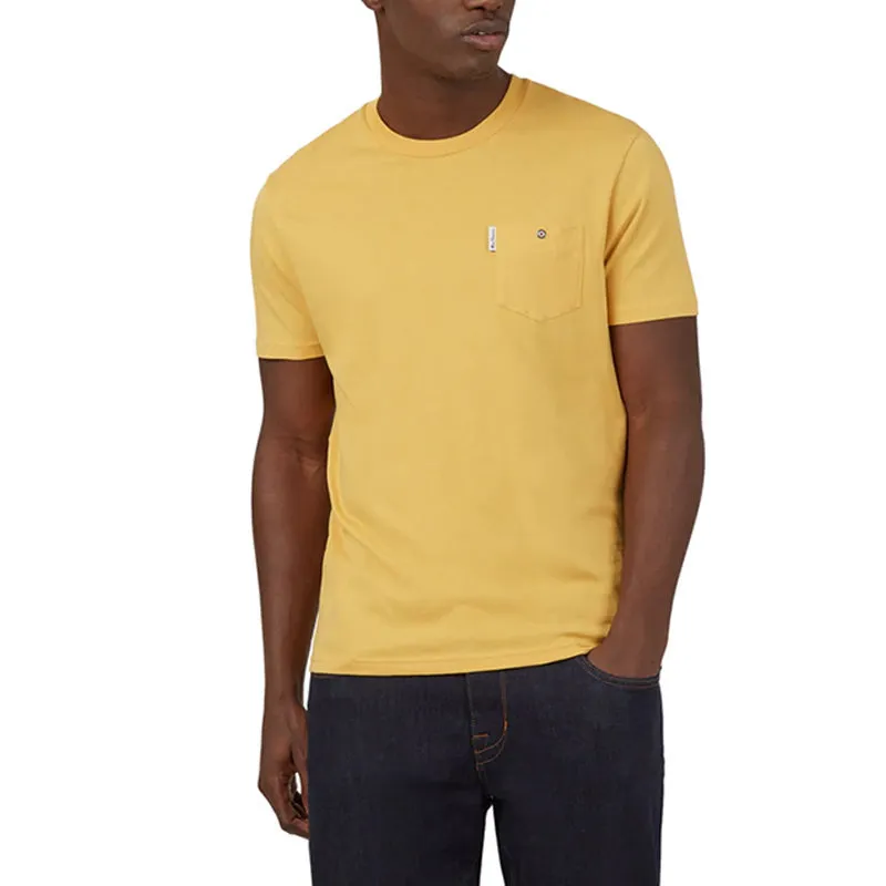 Ben Sherman Mens T Shirt Short Sleeve Dark Yellow Top Brand Outlet UK