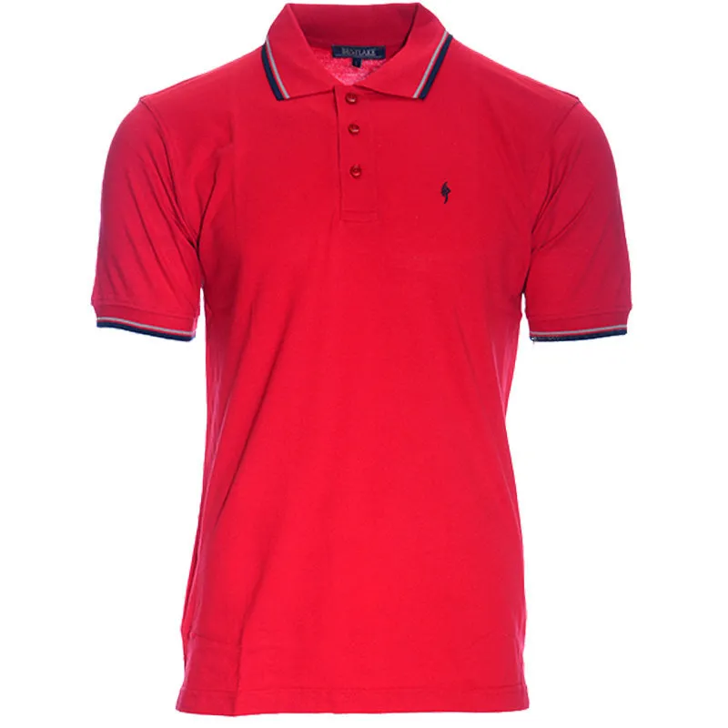 Mens Polo Shirt Short Sleeve Regular Fit Red - Top Brand Outlet UK