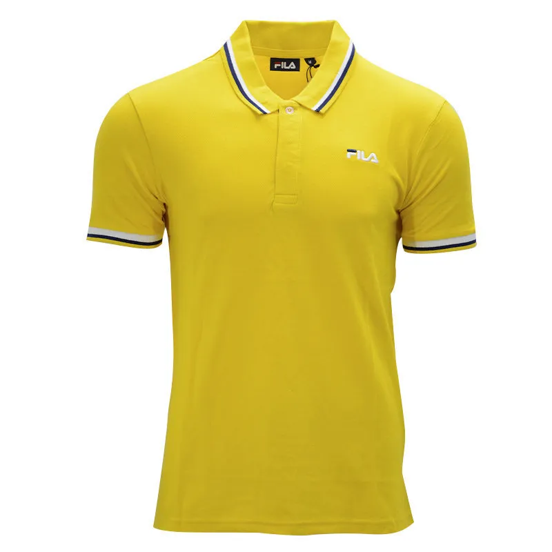 Mens yellow fila on sale shirt