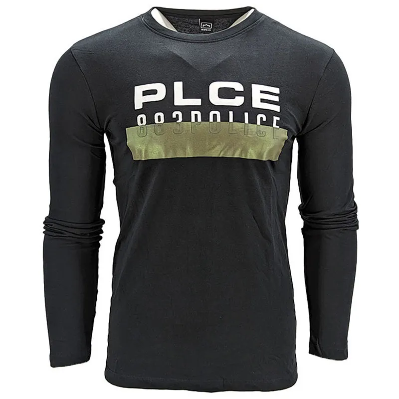 883 Police Joachim O Mens T Shirts Long Sleeve Black Top Brand Outlet UK