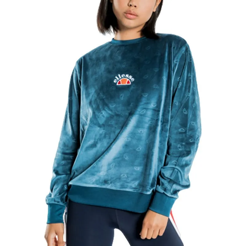 Ellesse Basilo Sga06283 Womens Sweatshirt Jumper Teal Blue Top